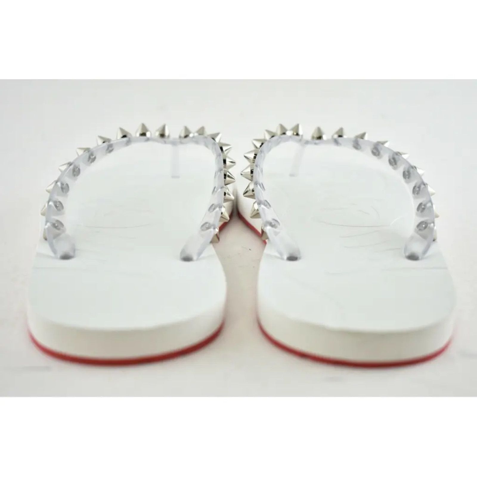 Christian Louboutin Christian Louboutin Loubi Flip Spikes Donna Flat White Thong Size US 11 / IT 41 - 11 Thumbnail