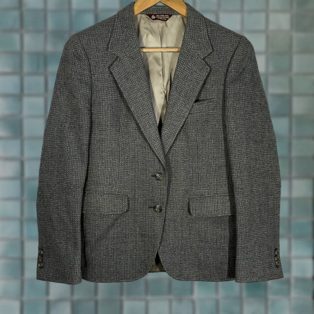 Jos. A. Bank VINTAGE Jos. A. Bank Wool Tweed Blazer Sport Coat Women 6 Regular Tan USA Grandmacore Size M / US 6-8 / IT 42-44 - 1 Thumbnail