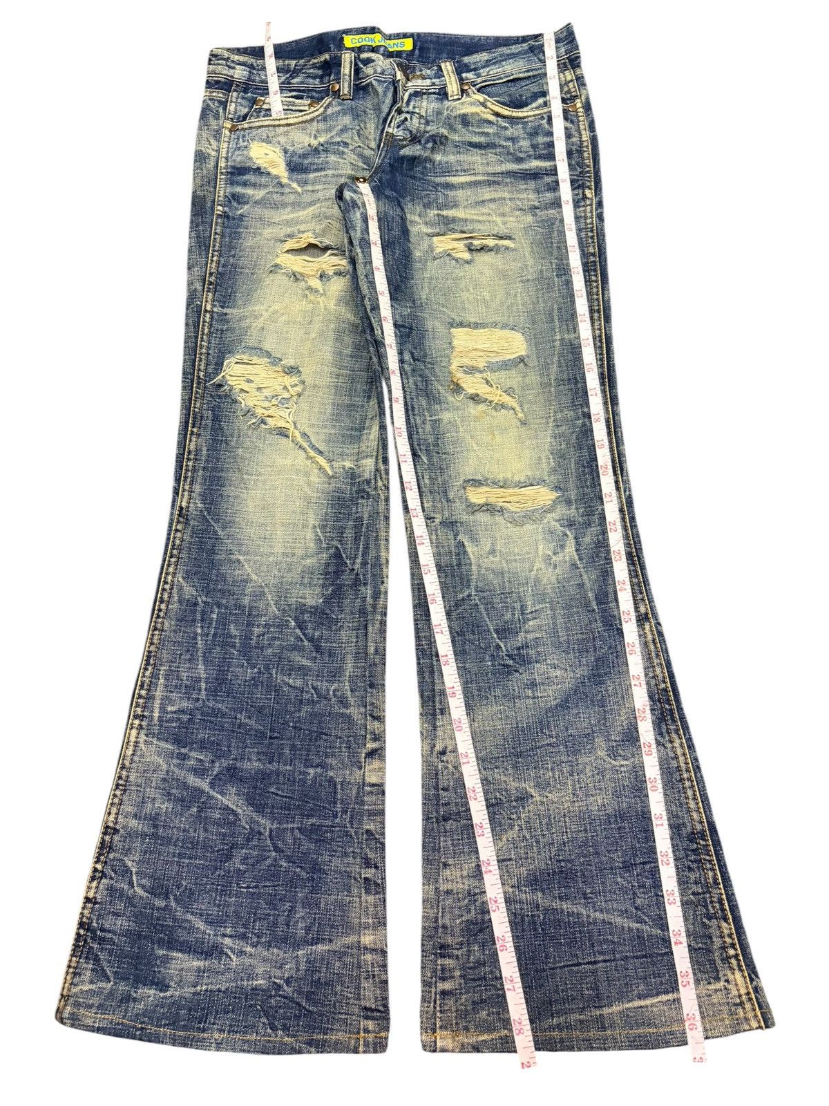 Tornado Mart Vintage Japanese Brand Mud Wash Distress Flare Jeans Size 30" / US 8 / IT 44 - 7 Thumbnail