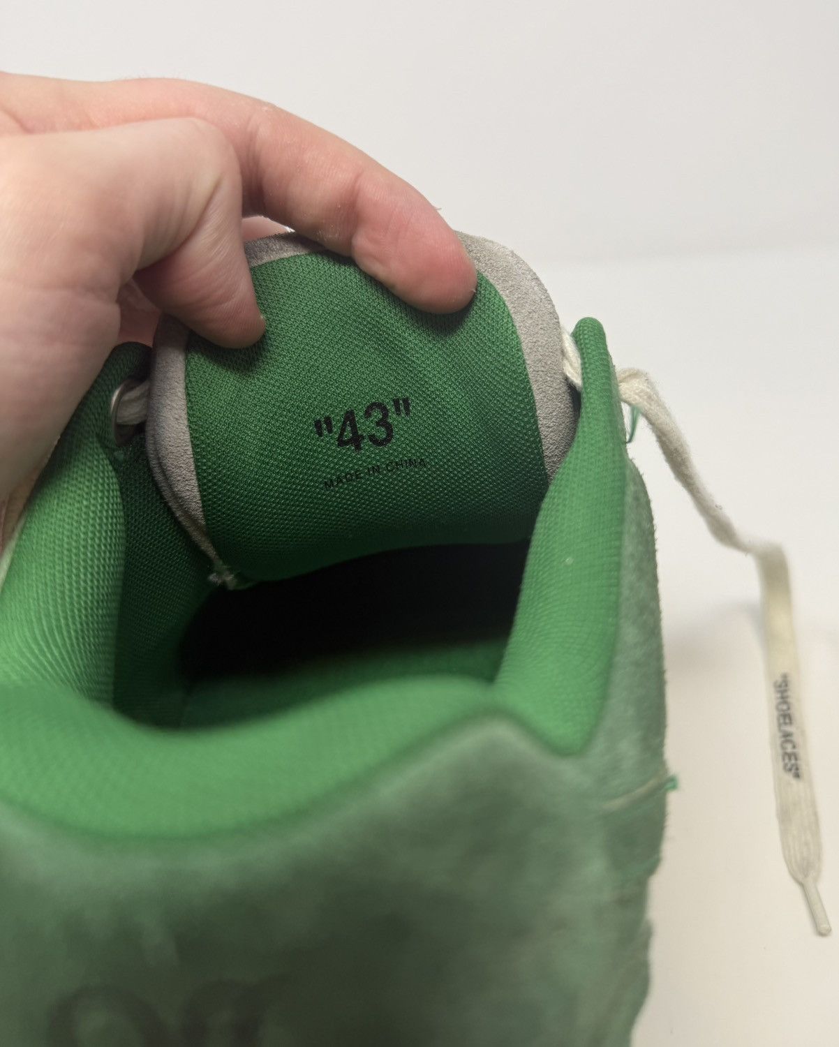 Off-White Off-White Out of Office Sneaker Vintage Suede Green Grey Size US 10 / EU 43 - 7 Thumbnail