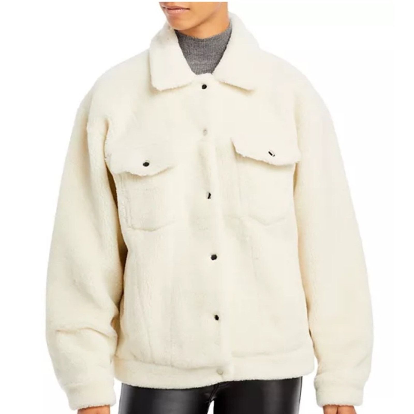 Anine Bing Anine Bing Rory Faux Fur Sherpa Jacket - Size Medium - Ivory Size M / US 6-8 / IT 42-44 - 5 Thumbnail