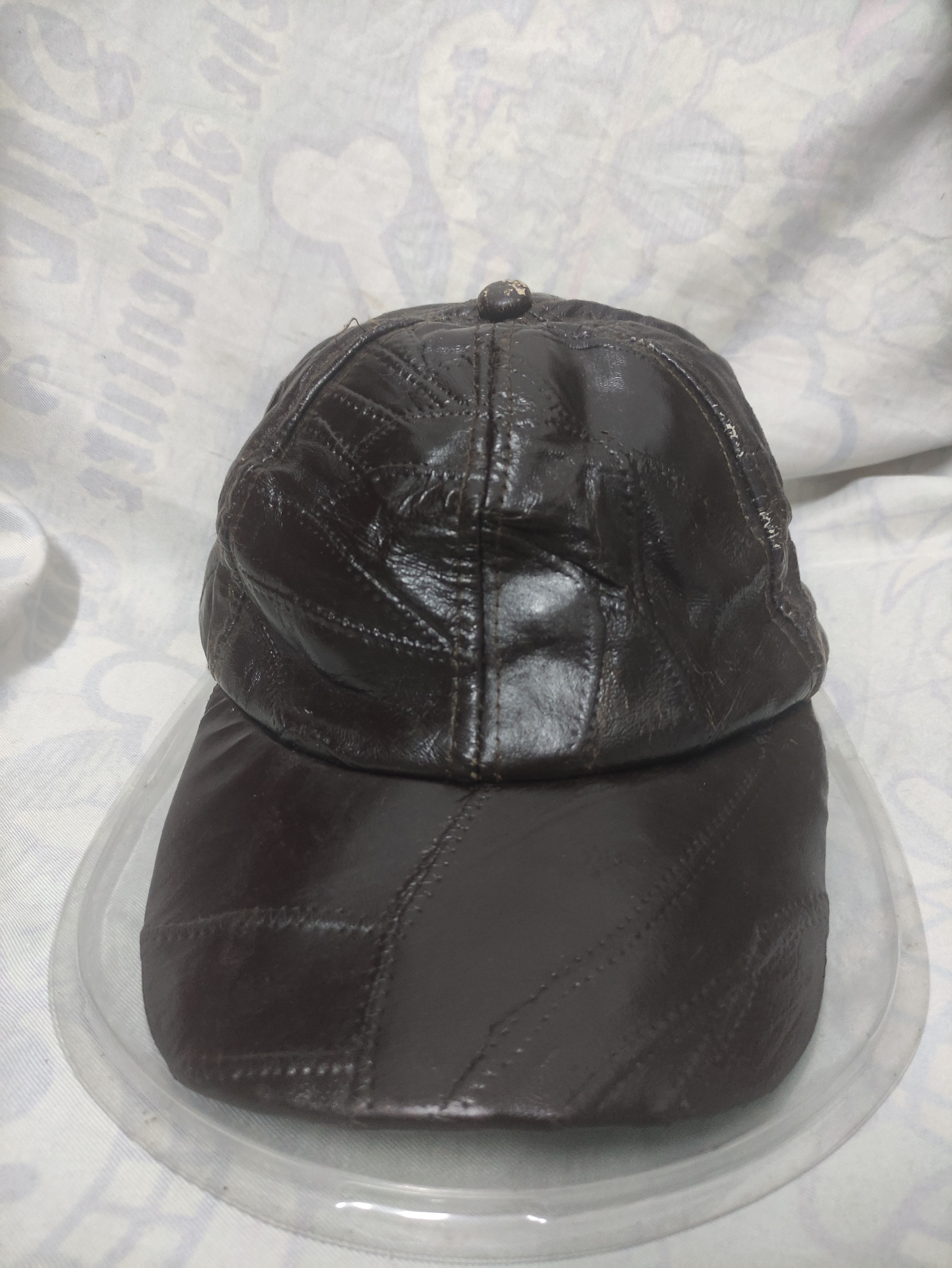 Leather UNBRAND PATCHWORK SOFT LEATHER VINTAGE CAP Size ONE SIZE - 12 Thumbnail