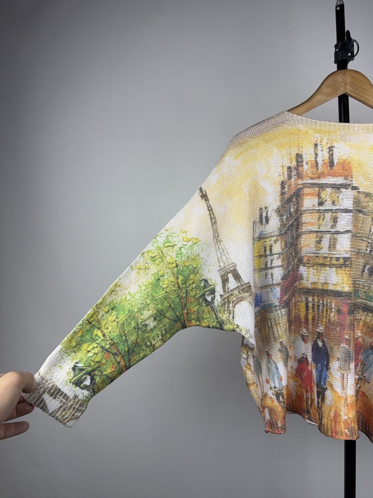 Japanese Brand Vintage 90s Avant Garde Retro Paris Print knitted sweater Size M / US 6-8 / IT 42-44 - 8 Thumbnail