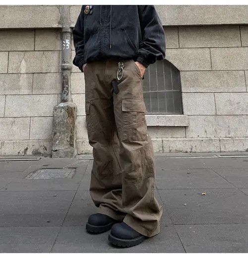 VIBE Stylish Brown Cargo Pants with Pockets Size US 30 / EU 46 - 6 Thumbnail