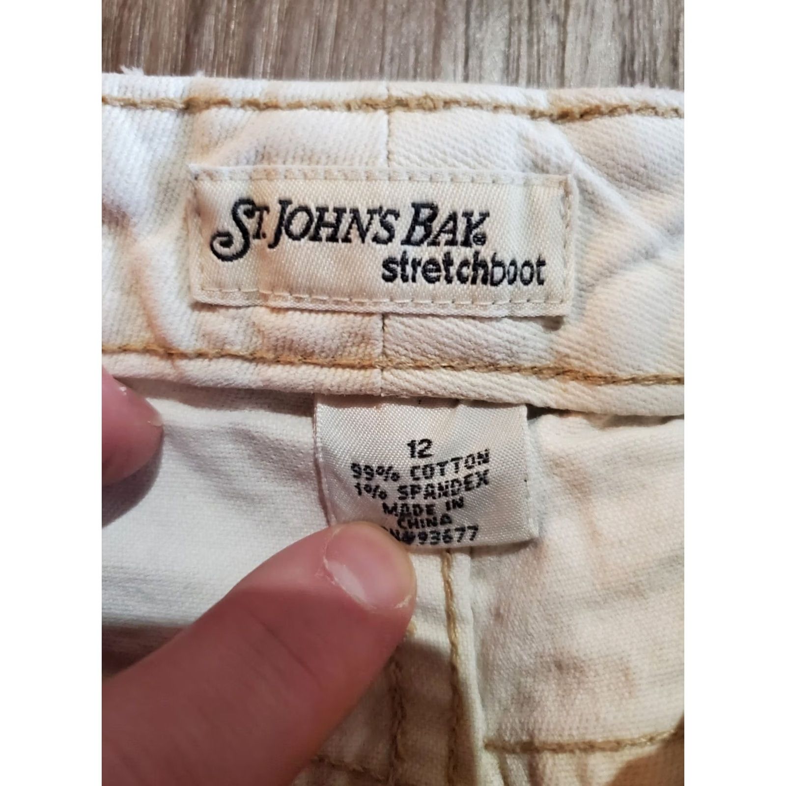Vintage St Johns Bay Jeans Women's White Size 12 Stretchboot Size 34" / US 12 / IT 48 - 3 Thumbnail