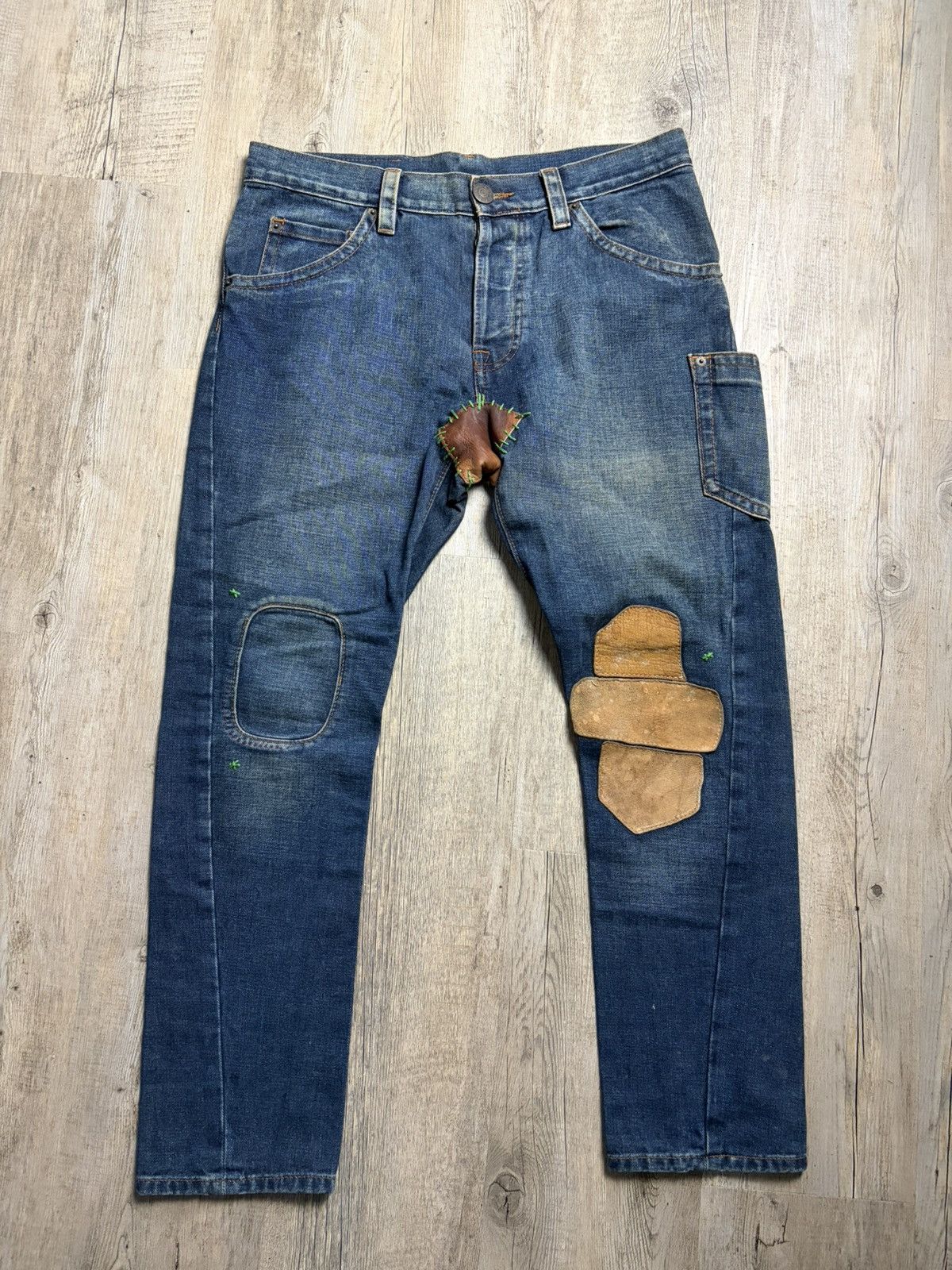 Dsquared2 Iconic Ranger “Antifit” Leather Patch Denim Pants Size US 30 / EU 46 - 1 Thumbnail
