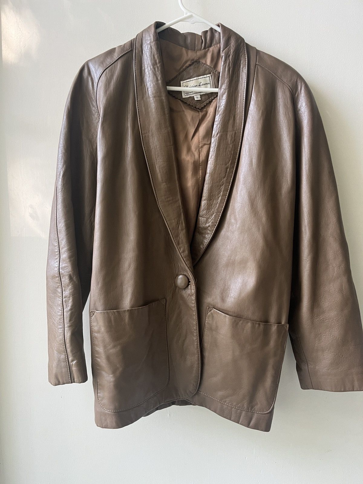 Vintage Christian Lauren Leather Jacket Size S / US 4 / IT 40 - 1 Thumbnail