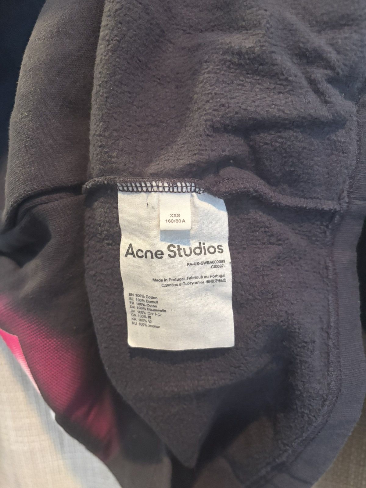 Acne Studios Acne Studios Ellison Tone Black Pink Grafitti Graphic Hoodie Size US S / EU 44-46 / 1 - 6 Thumbnail
