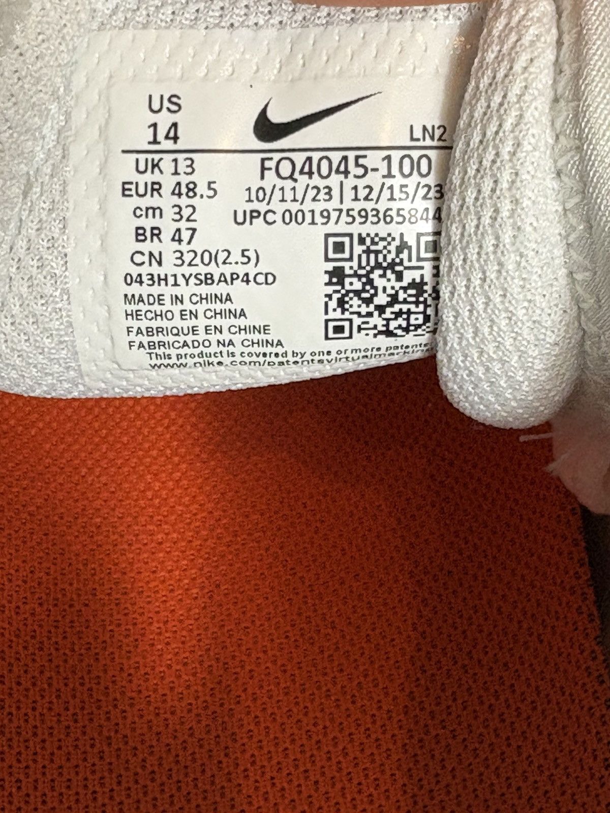 Nike Nike Vapor Edge Speed 360 2 White Orange Men 14 FQ4045-100 Size US 14 / EU 47 - 7 Thumbnail
