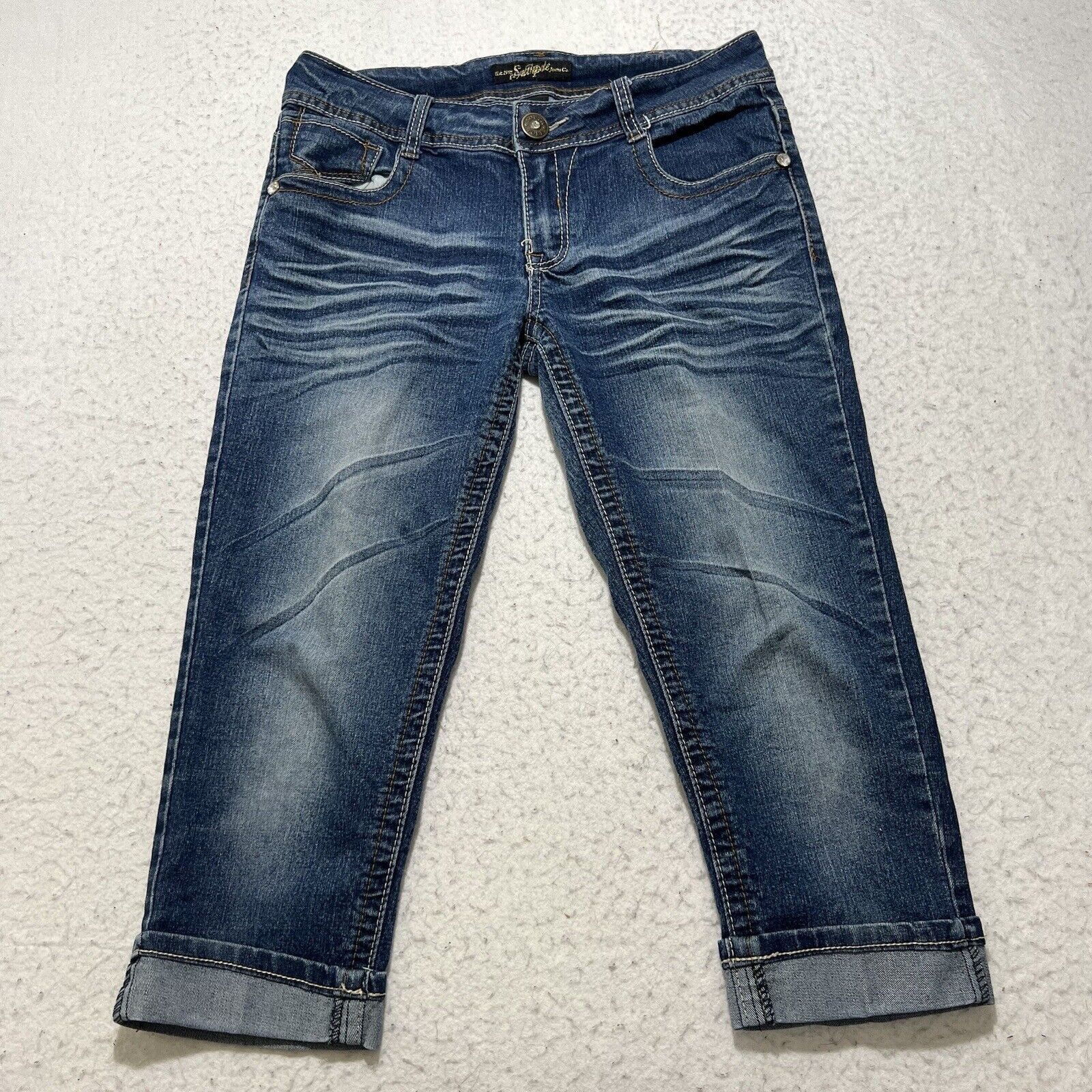 Southpole Vintage Southpole 9 Capri Low Rise Denim Jeans Studded Y2K Size 30" / US 8 / IT 44 - 6 Thumbnail
