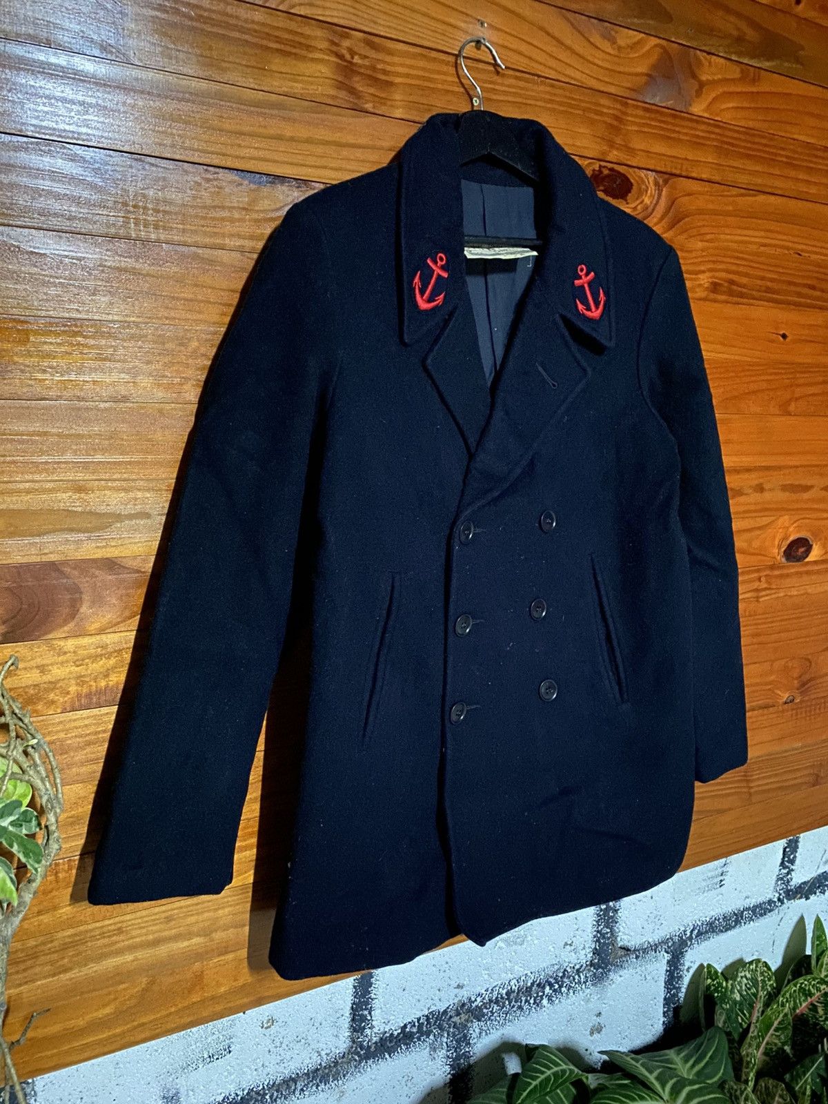 Vintage Vintage French Navy Pea Coat – Authentic Marine Wool Jacket Size US M / EU 48-50 / 2 - 6 Thumbnail