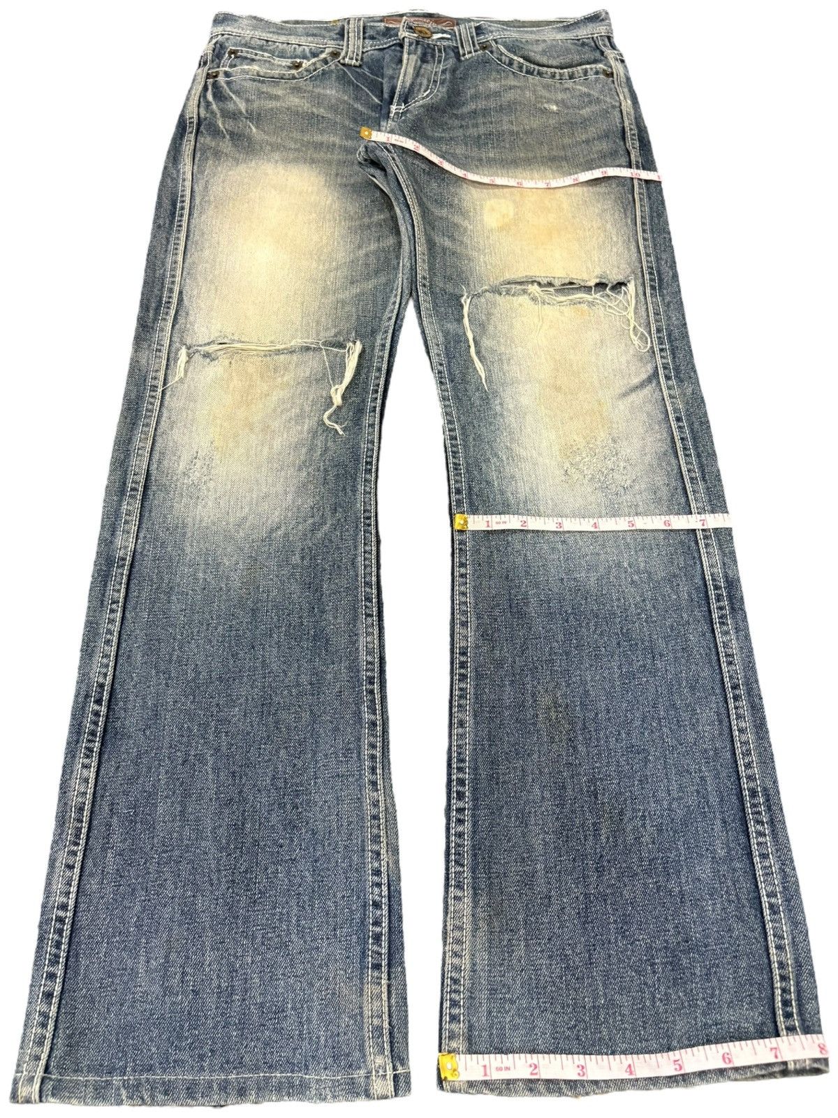 Hysteric Glamour Vintage Japanese Apestein Nice Fade Distress Bootcut Jeans Size US 32 / EU 48 - 12 Thumbnail