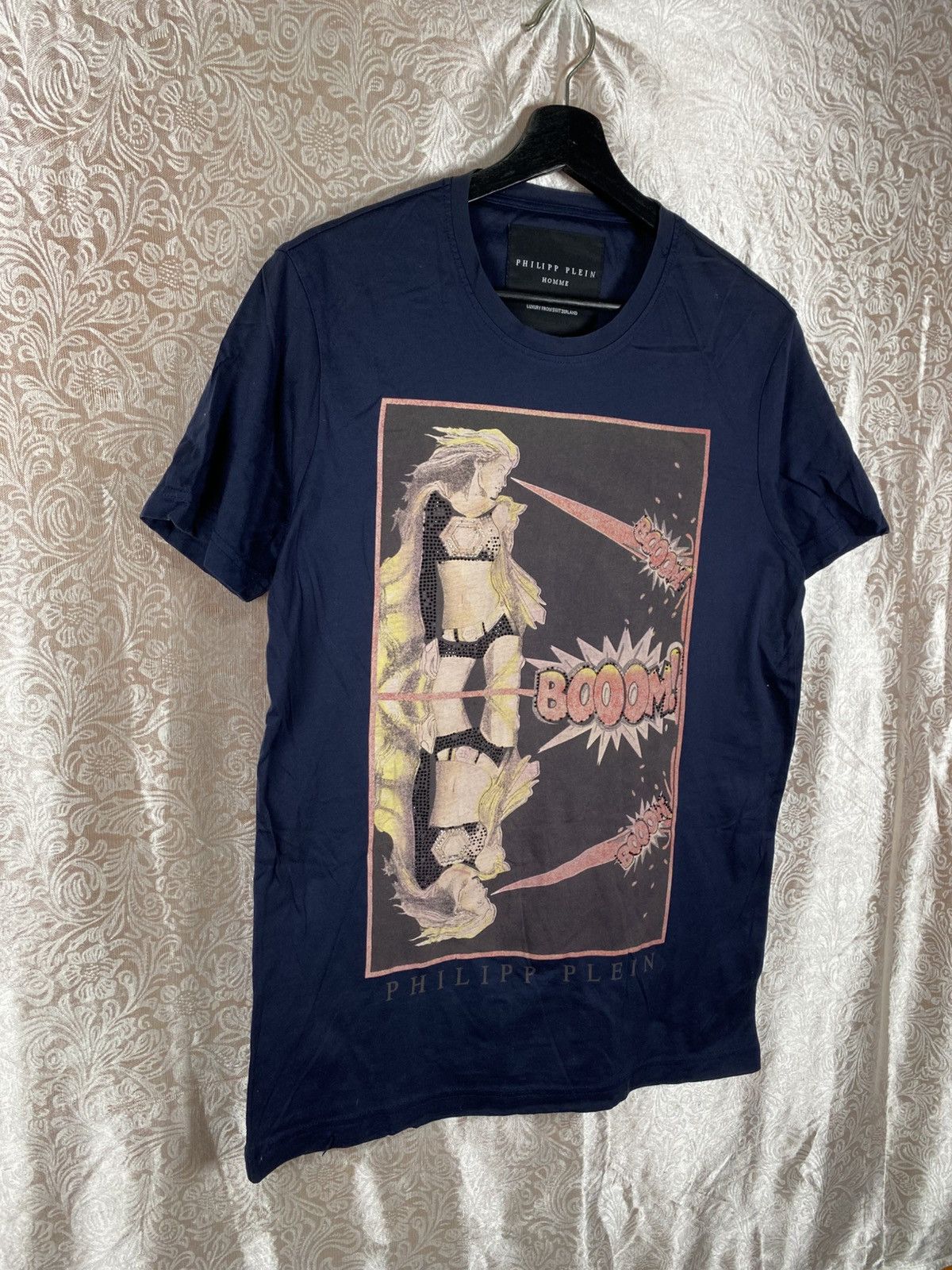 Philipp Plein Philipp Plein Homme Navy Graphic T-Shirt Comic “Boom” Print Size US S / EU 44-46 / 1 - 5 Thumbnail