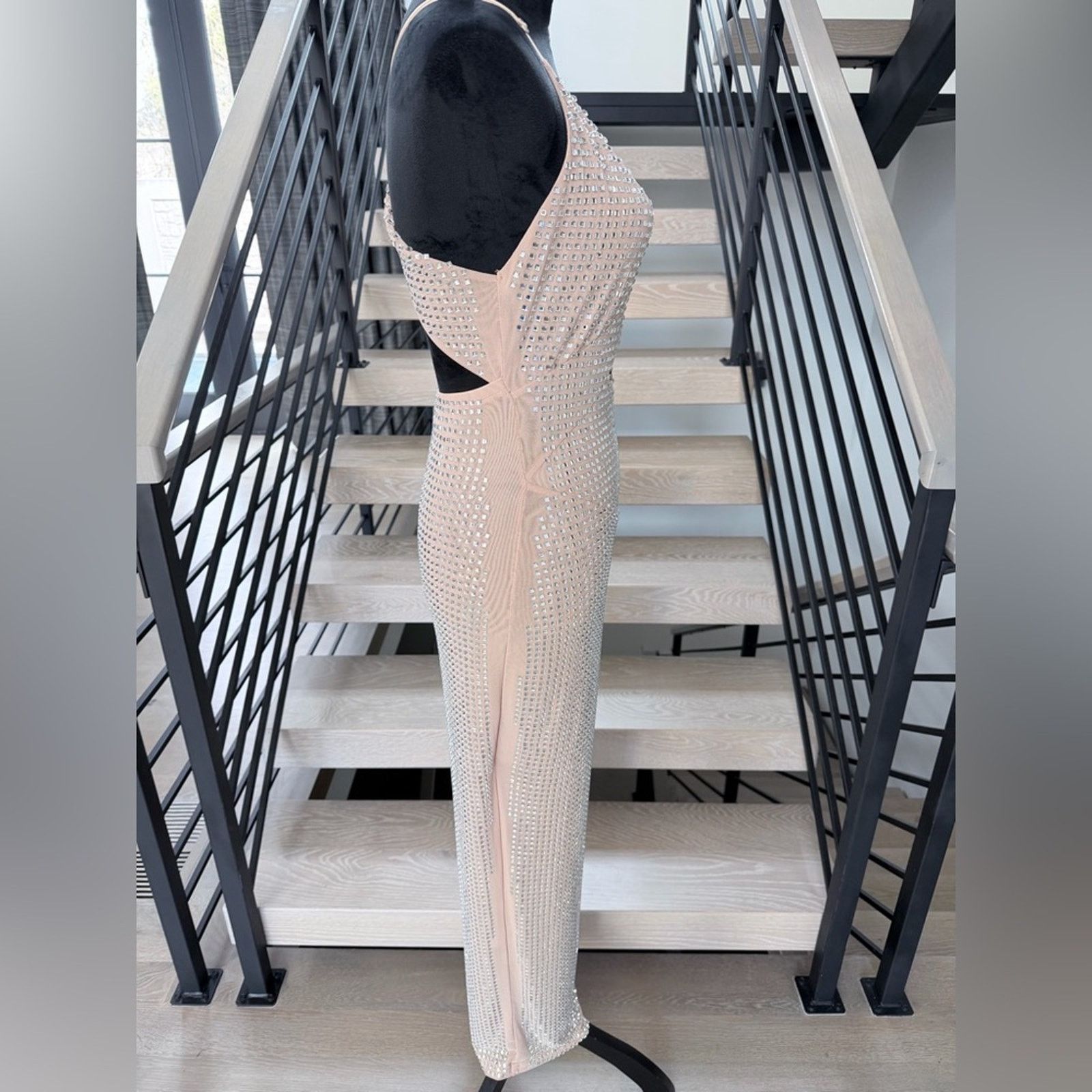 Other New Beige rhinestone Evening Wedding Cocktail Dress size S Size S / US 4 / IT 40 - 11 Thumbnail