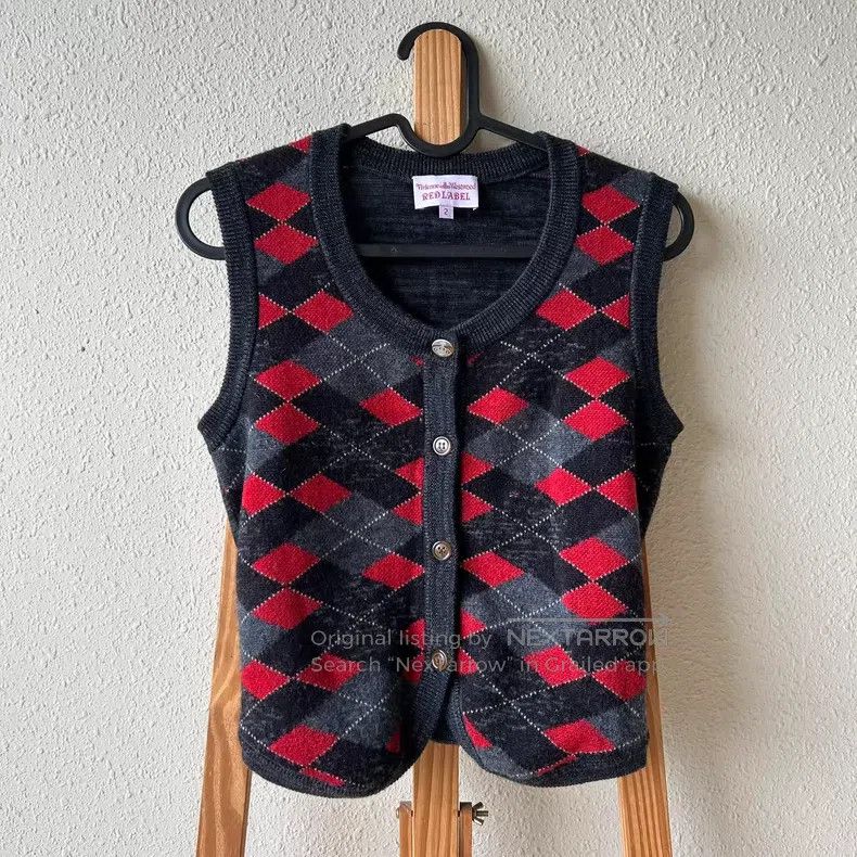 Vivienne Westwood Vivienne Westwood Plaid Vest Knit Cardigan Size M / US 6-8 / IT 42-44 - 2 Thumbnail