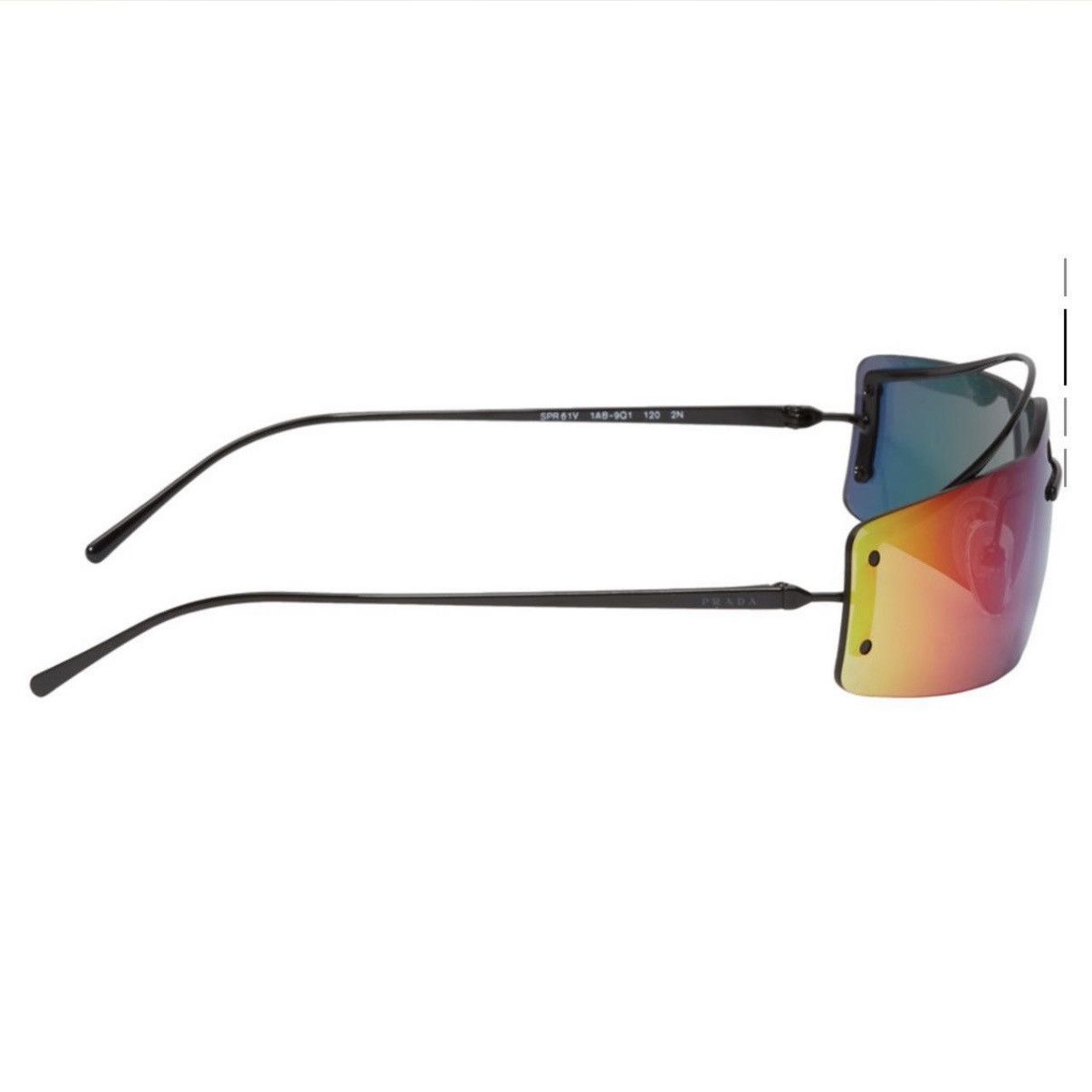 Prada Prada black gradient futuristic sunglasses Size ONE SIZE - 4 Thumbnail
