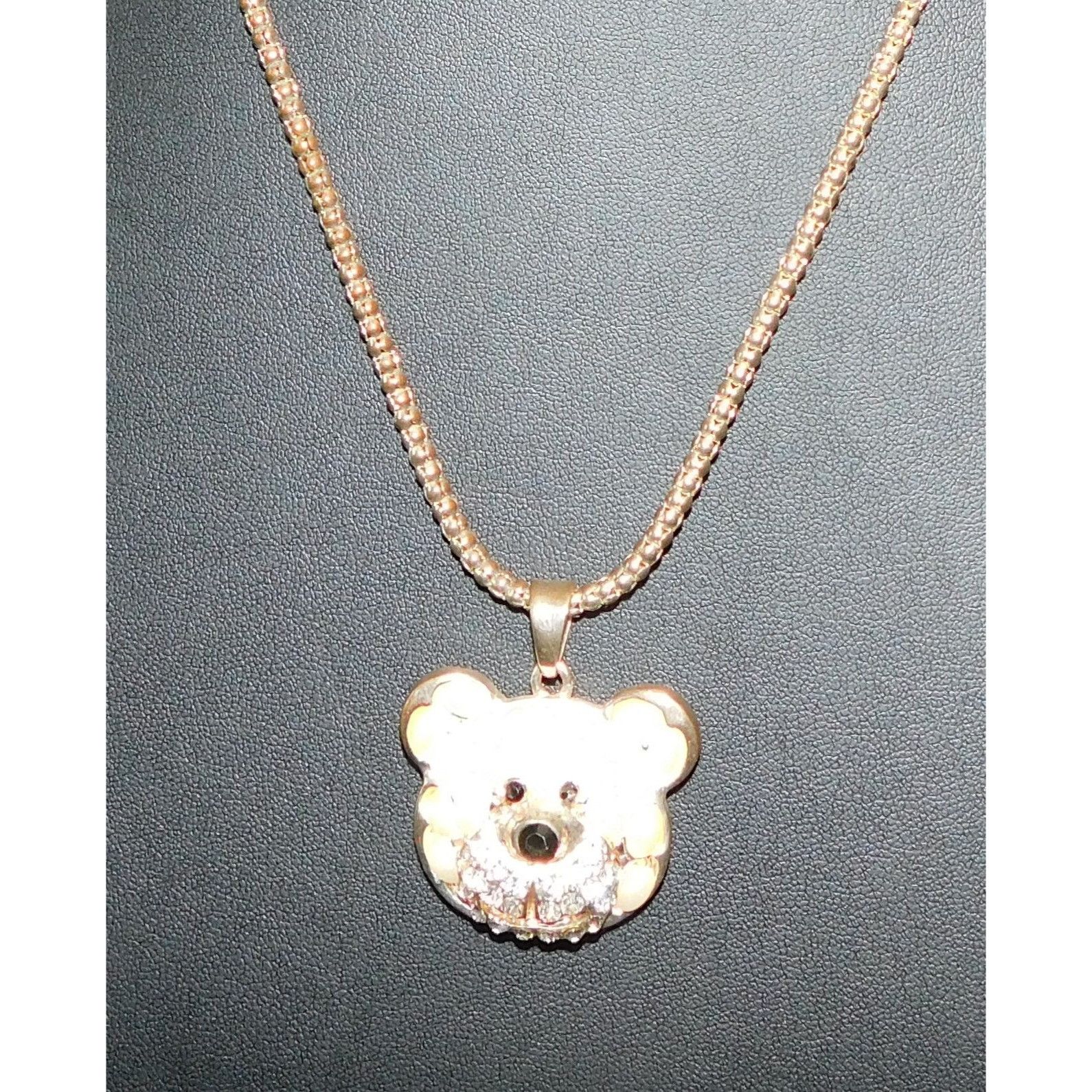Other Fantasy Glam Faux Pearl And Rhinestone Embellished Bear Neck Size ONE SIZE - 3 Thumbnail