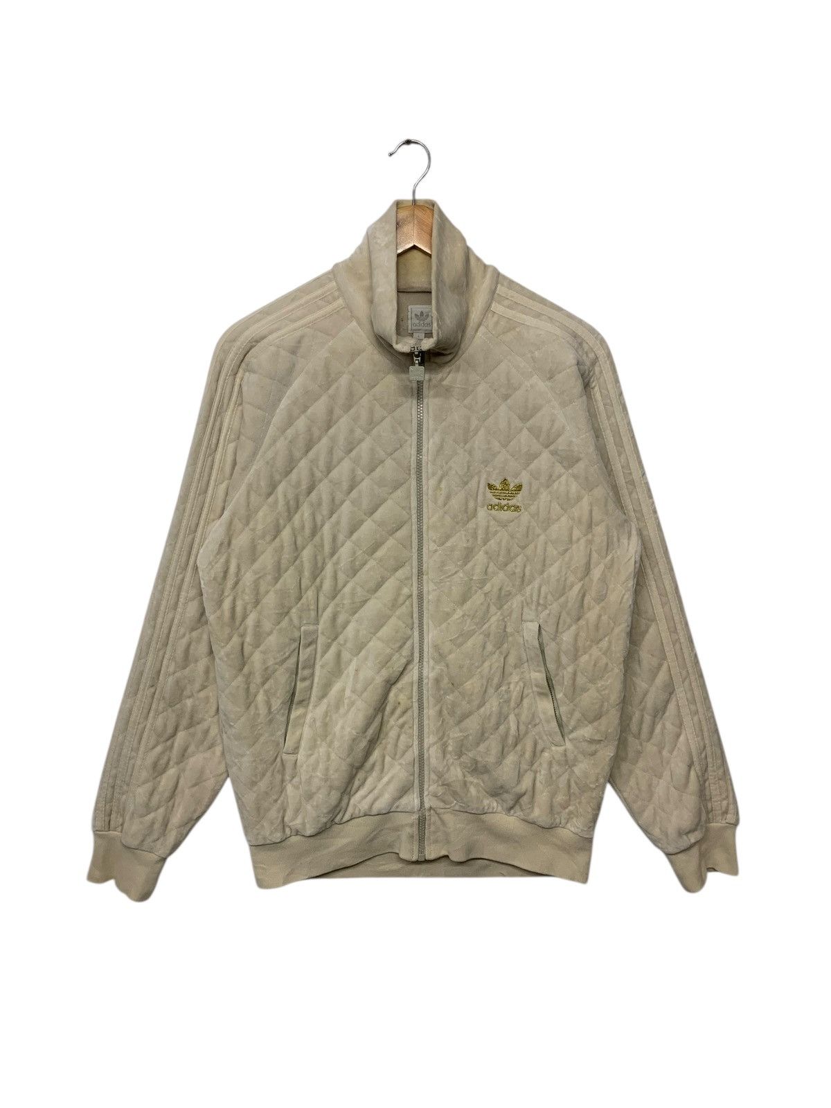 Adidas Vintage 90's Adidas Small Logo Zipper Down Velvet Sweater Size US L / EU 52-54 / 3 - 1 Thumbnail