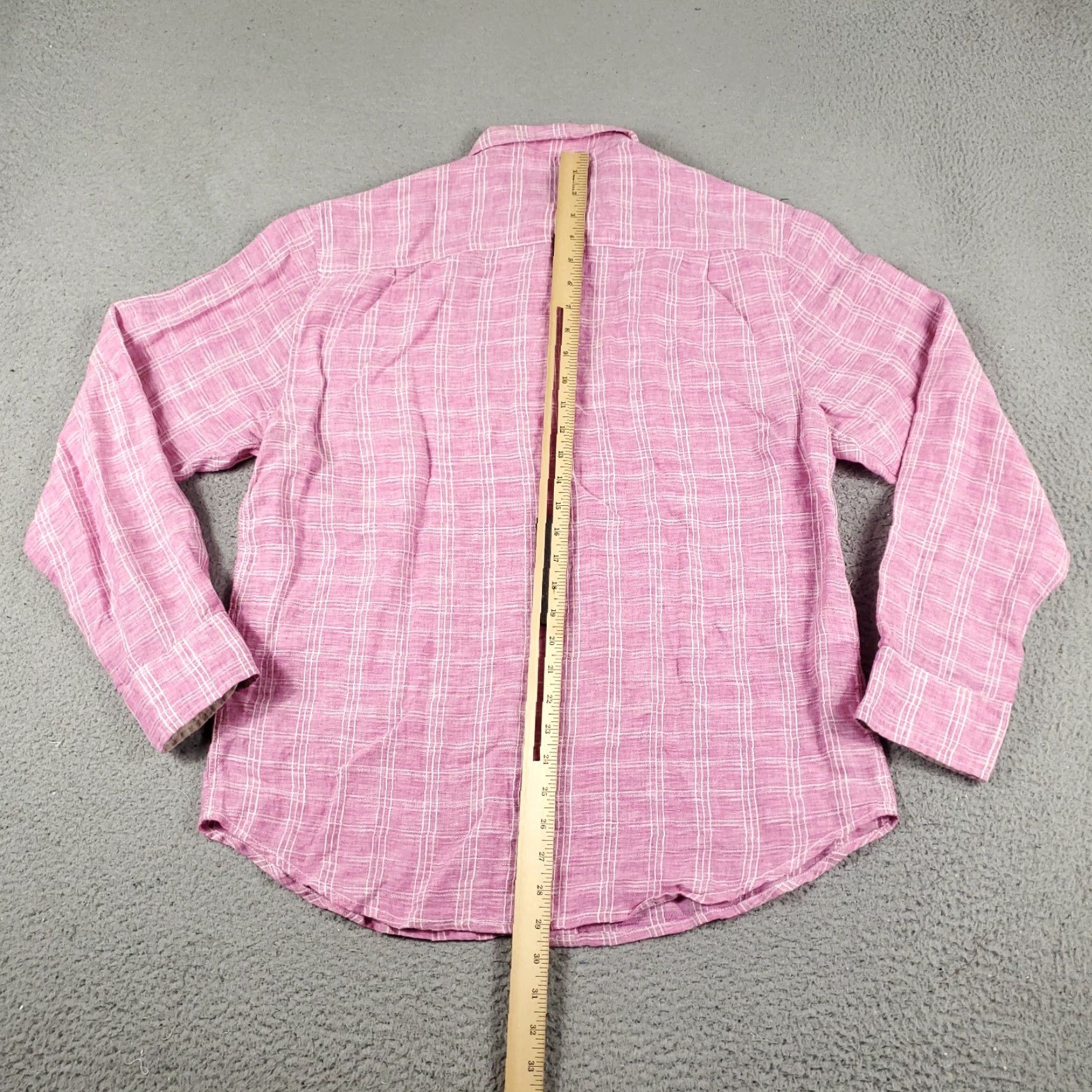 Tommy Bahama Tommy Bahama Shirt Mens Medium Purple Plaid Linen Button Up Long Sleeve Shirt Size US M / EU 48-50 / 2 - 3 Thumbnail