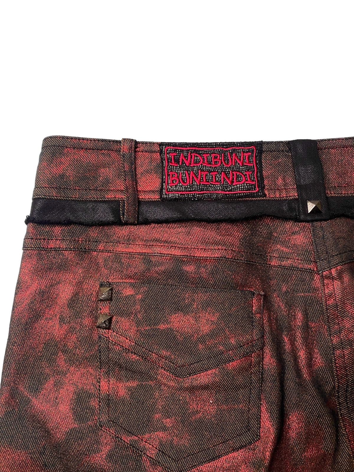 Hysteric Glamour 2000's Indibuni Wax Dyed Maroon Flared Pants Size US 29 - 10 Thumbnail
