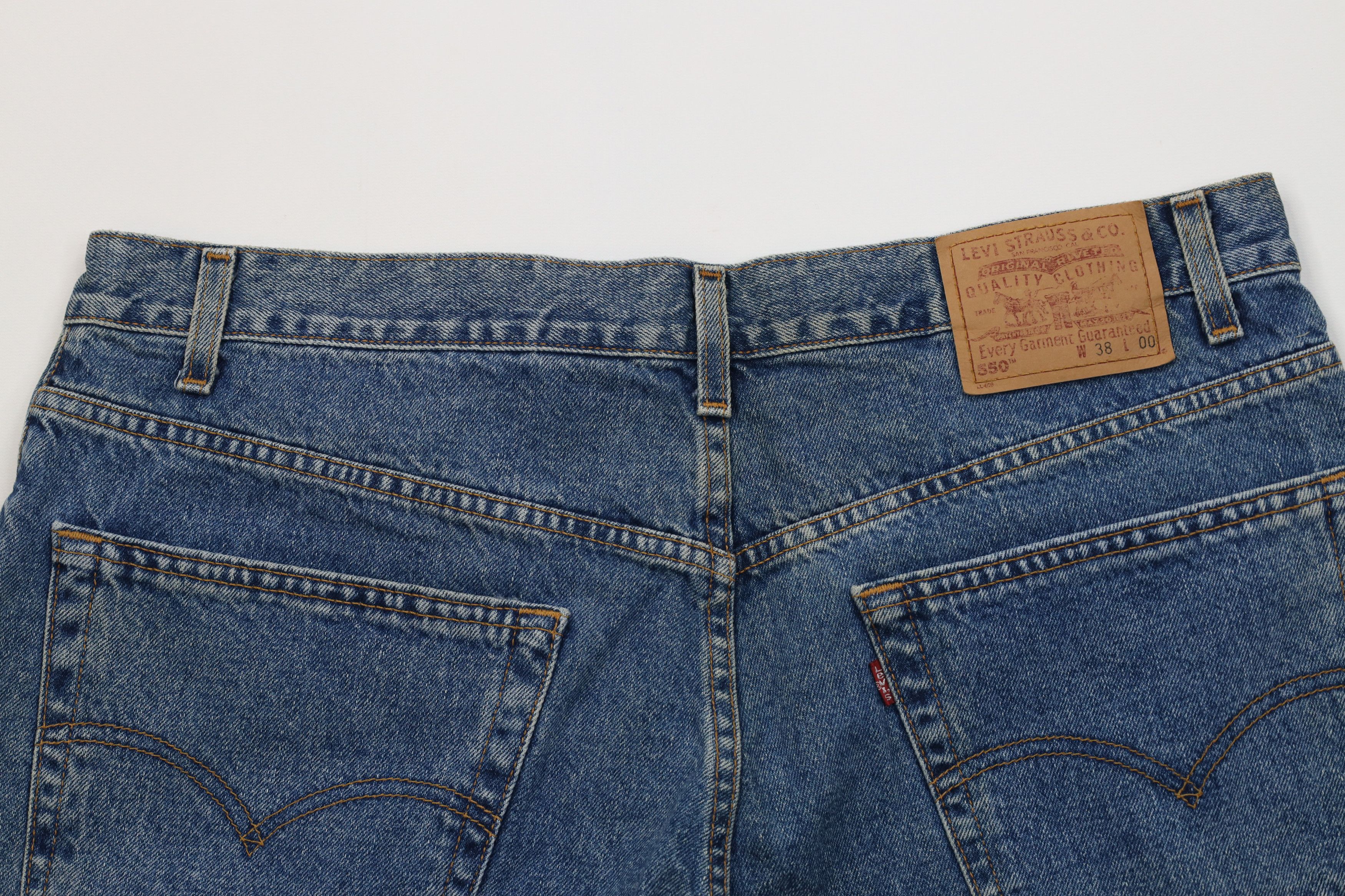 Levi's Vintage 90s Levis 550 Fit Denim Jean Shorts Jorts Blue Size US 38 / EU 54 - 11 Thumbnail
