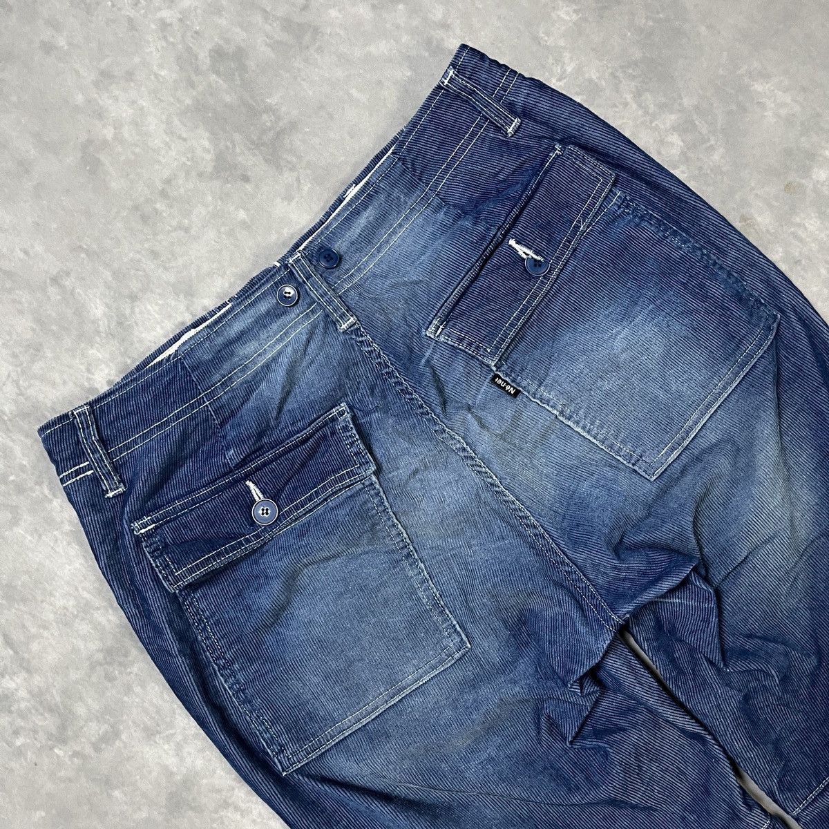 Ne-Net Nenèt Indigo Corduroy Zipper Pocket Pants Cropped Tapered Size US 30 / EU 46 - 9 Thumbnail