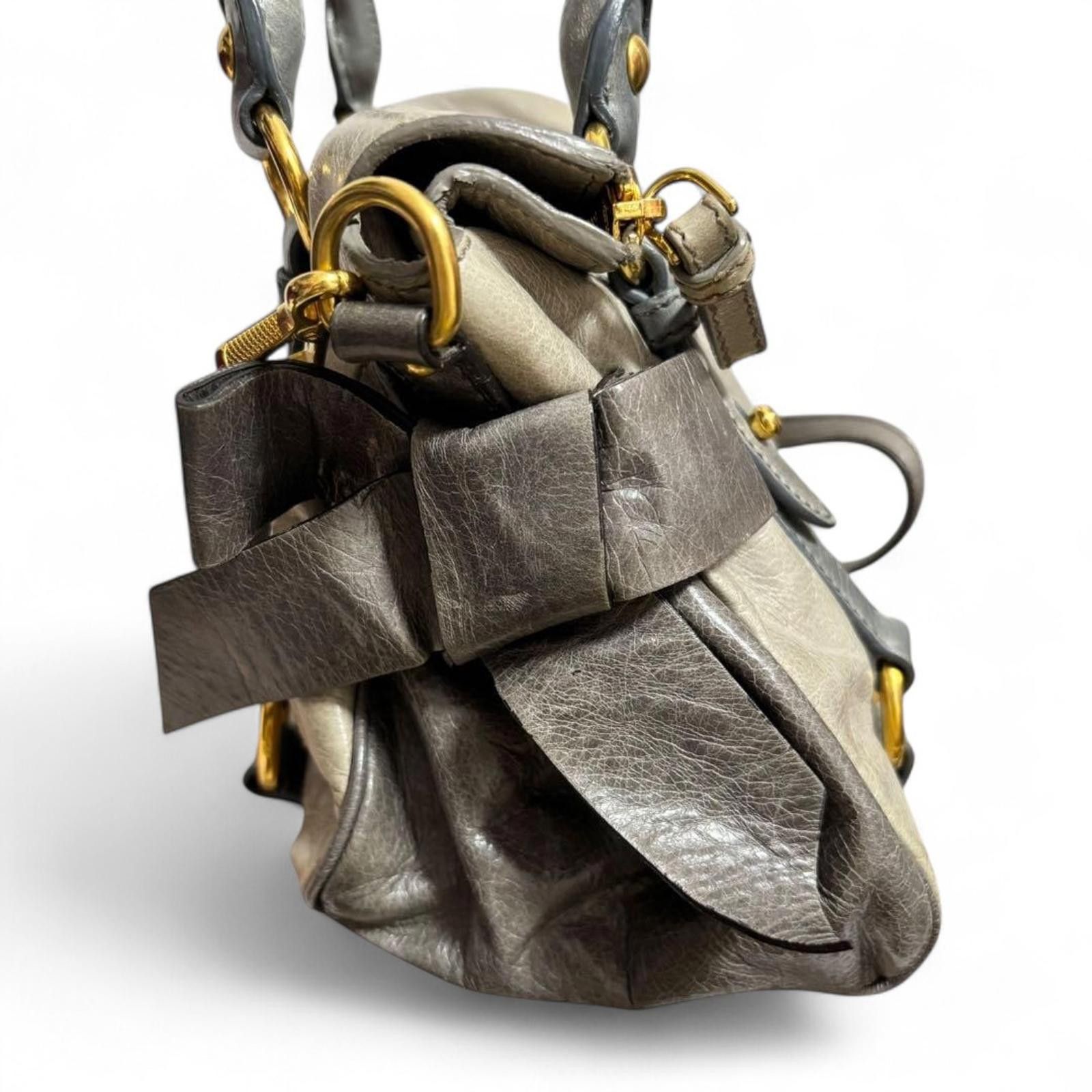 Miu Miu Miu Miu - Leather Bow Detail Handbag Size ONE SIZE - 4 Thumbnail