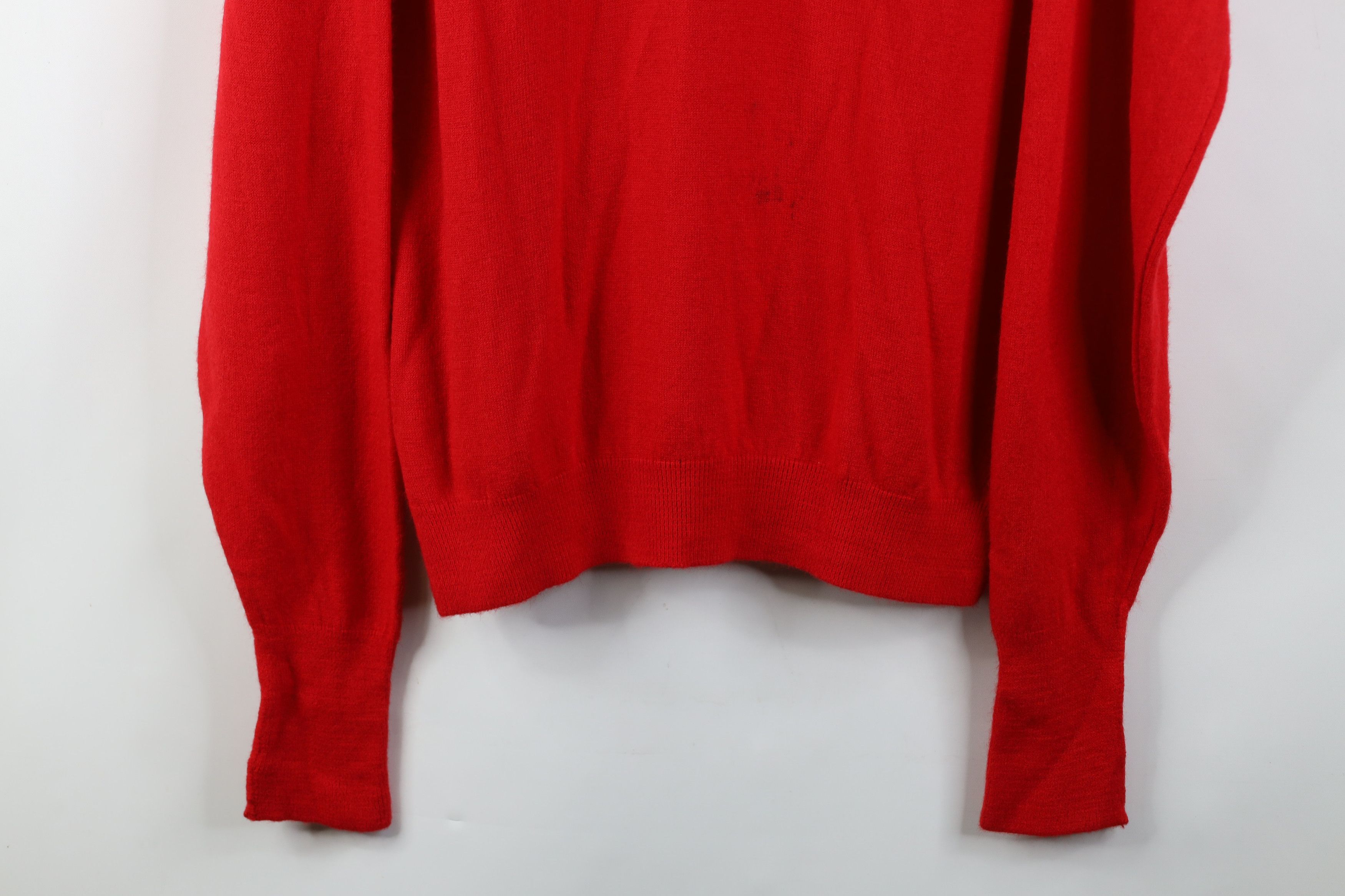 Christian Dior Monsieur Vintage 80s 90s Christian Dior Knit V-Neck Sweater Red USA Size US XL / EU 56 / 4 - 3 Thumbnail