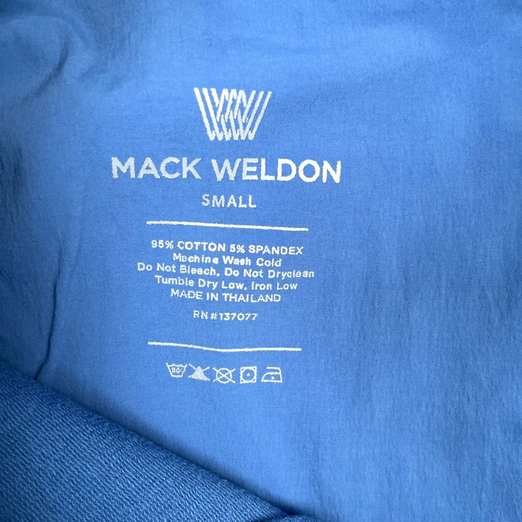 Vintage Mack Weldon Sweat Mens S Blue Short Ace French Terry Lined Cotton Drawstring Size US 29 - 3 Thumbnail