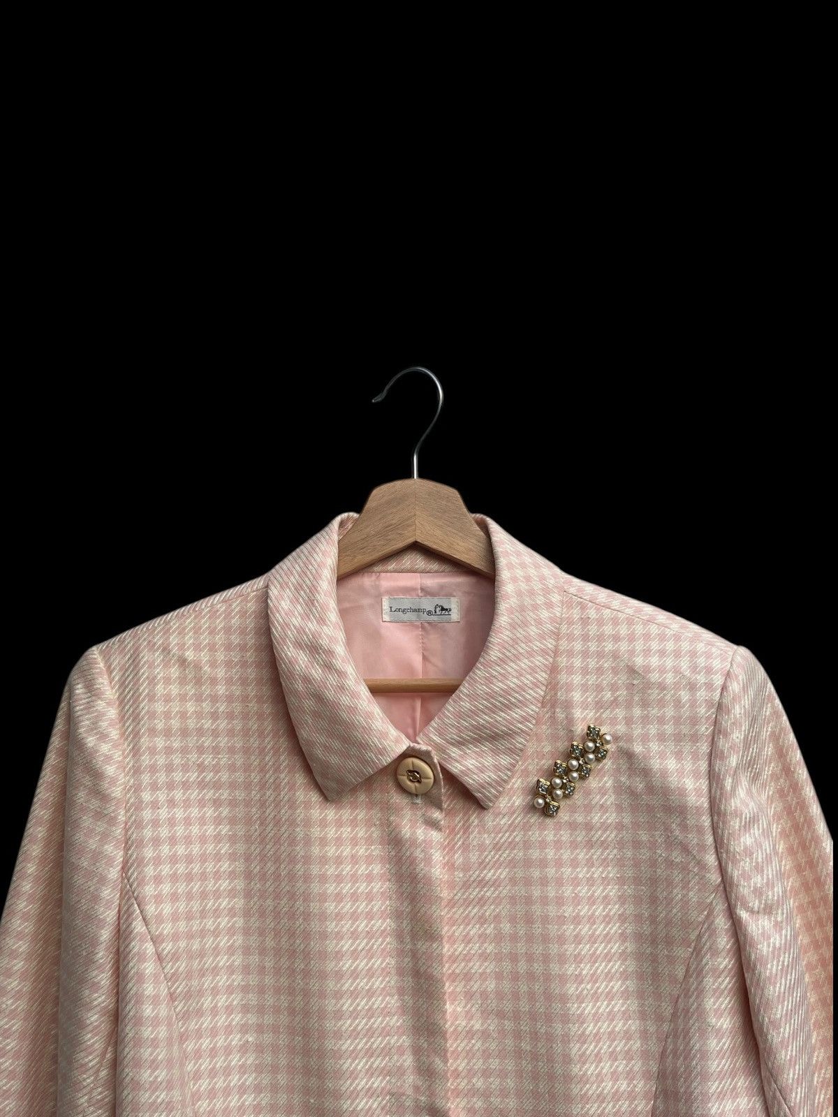 Longchamp Vintage Longchamp Gingham Wool Blend Jacket Size S / US 4 / IT 40 - 5 Thumbnail