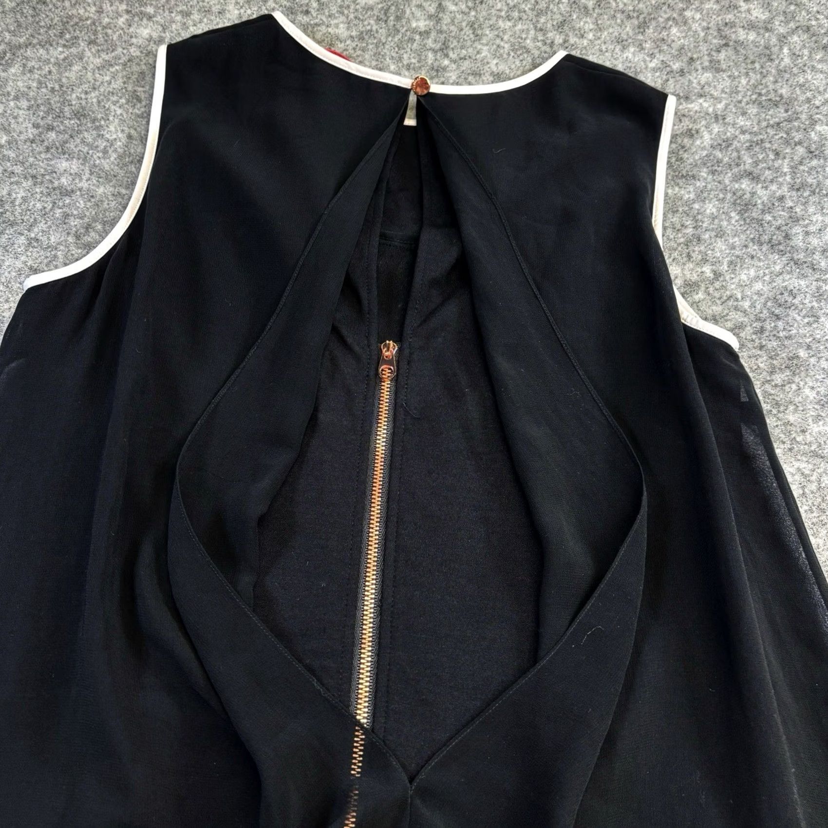 Ted Baker TED BAKER dress UK10 Josa bow colour block A-line flare swing tunic shift Dress Midi Black / Ivory Mens? Size L / US 10 / IT 46 - 5 Thumbnail
