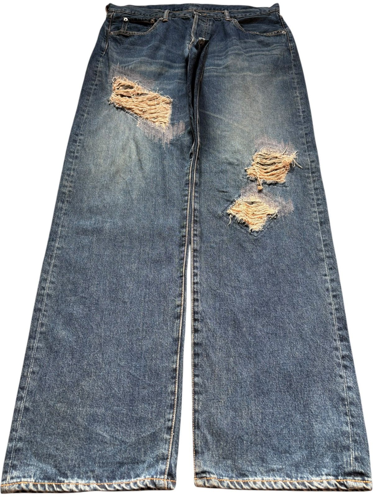 Japanese Brand Vintage Japanese Swagger Mud Wash Patched Baggy Jeans Size US 36 / EU 52 - 1 Thumbnail