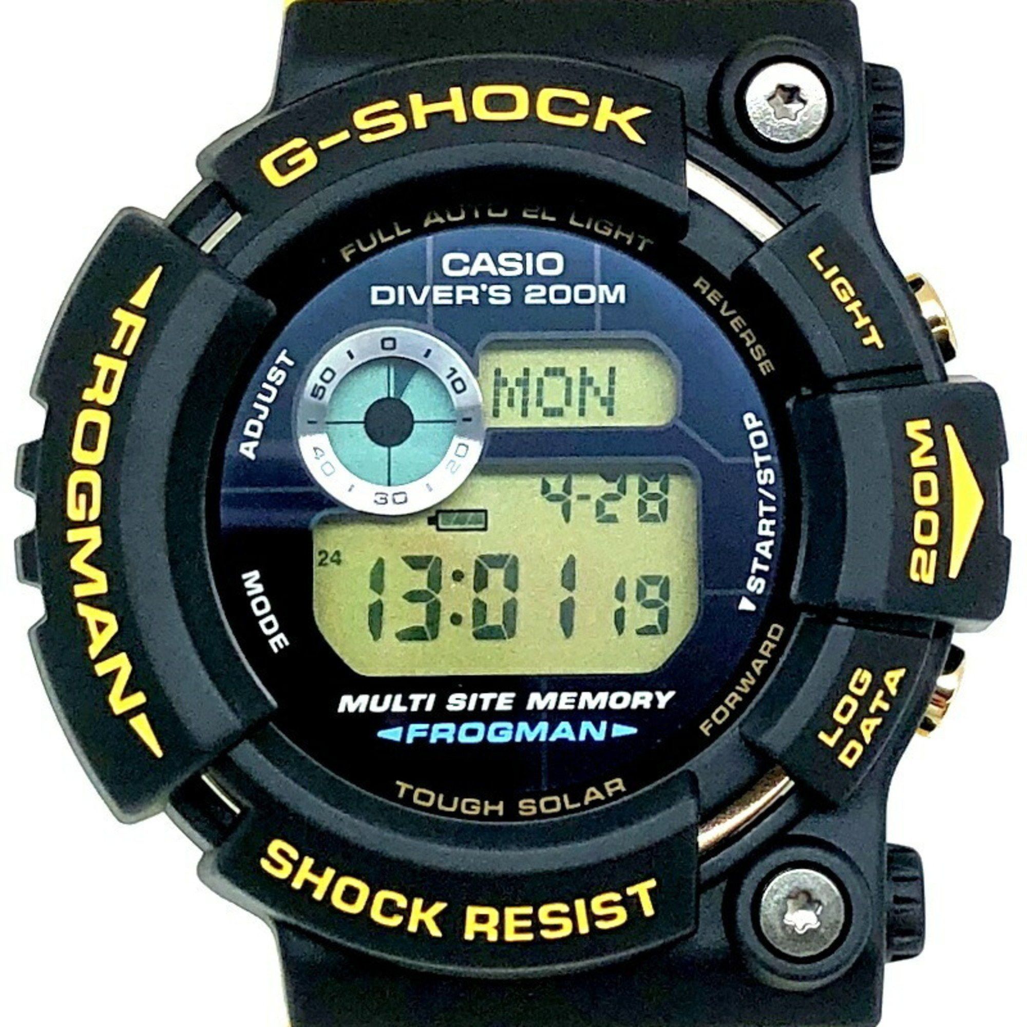 G-Shock Casio Watch Gw-204K-9 Frogman Irukuji 2004 Tough Solar Frogman International Iruka Whale Black X Yellow Digital Mikunigaoka Store, Women's