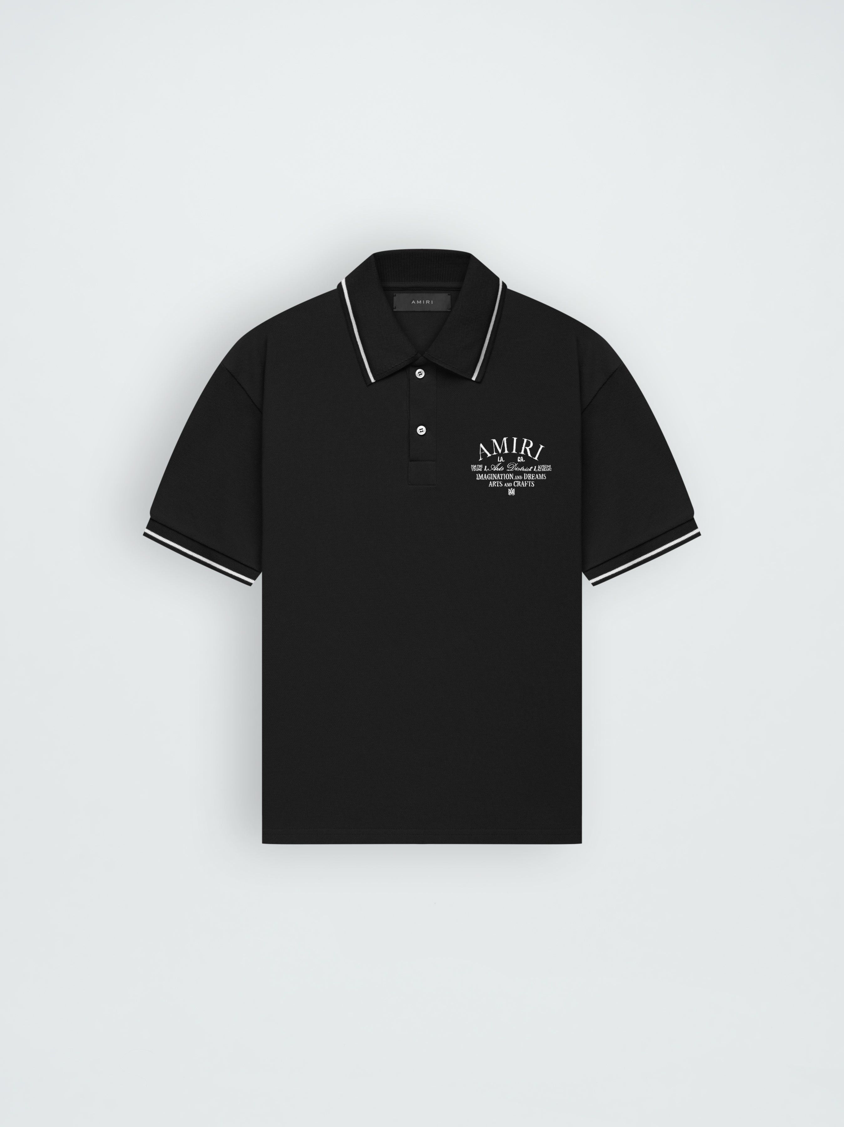 Amiri o1s1wg110825 Arts District Pique Polo Shirt in Black Size US S / EU 44-46 / 1 - 1 Thumbnail