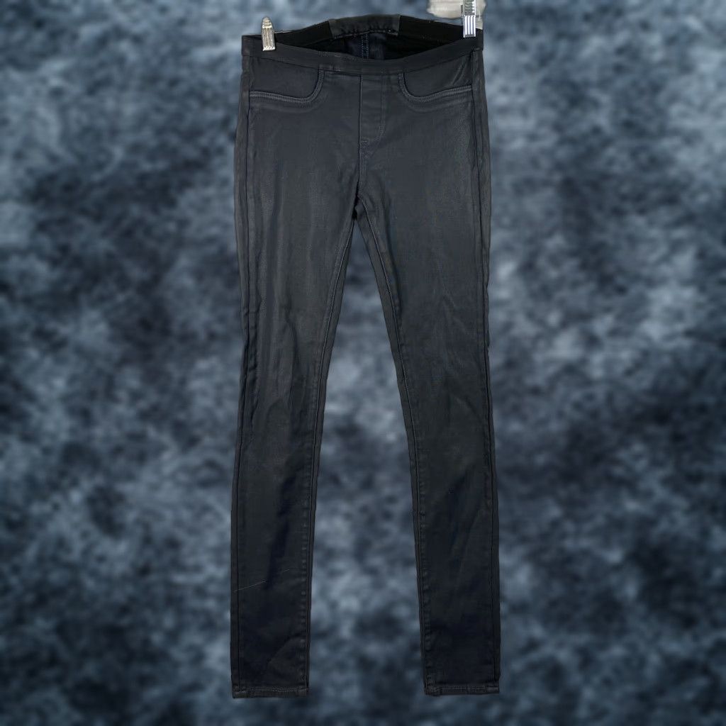 Helmut Lang HELMUT LANG Pants 26 Gray Wax Coated Skinny Faux Leather Look Tapered Legging Jeans Jegging Slim Women's Modern Gothic Hipster 26 Gray Size 26" / US 2 / IT 38 - 1 Thumbnail