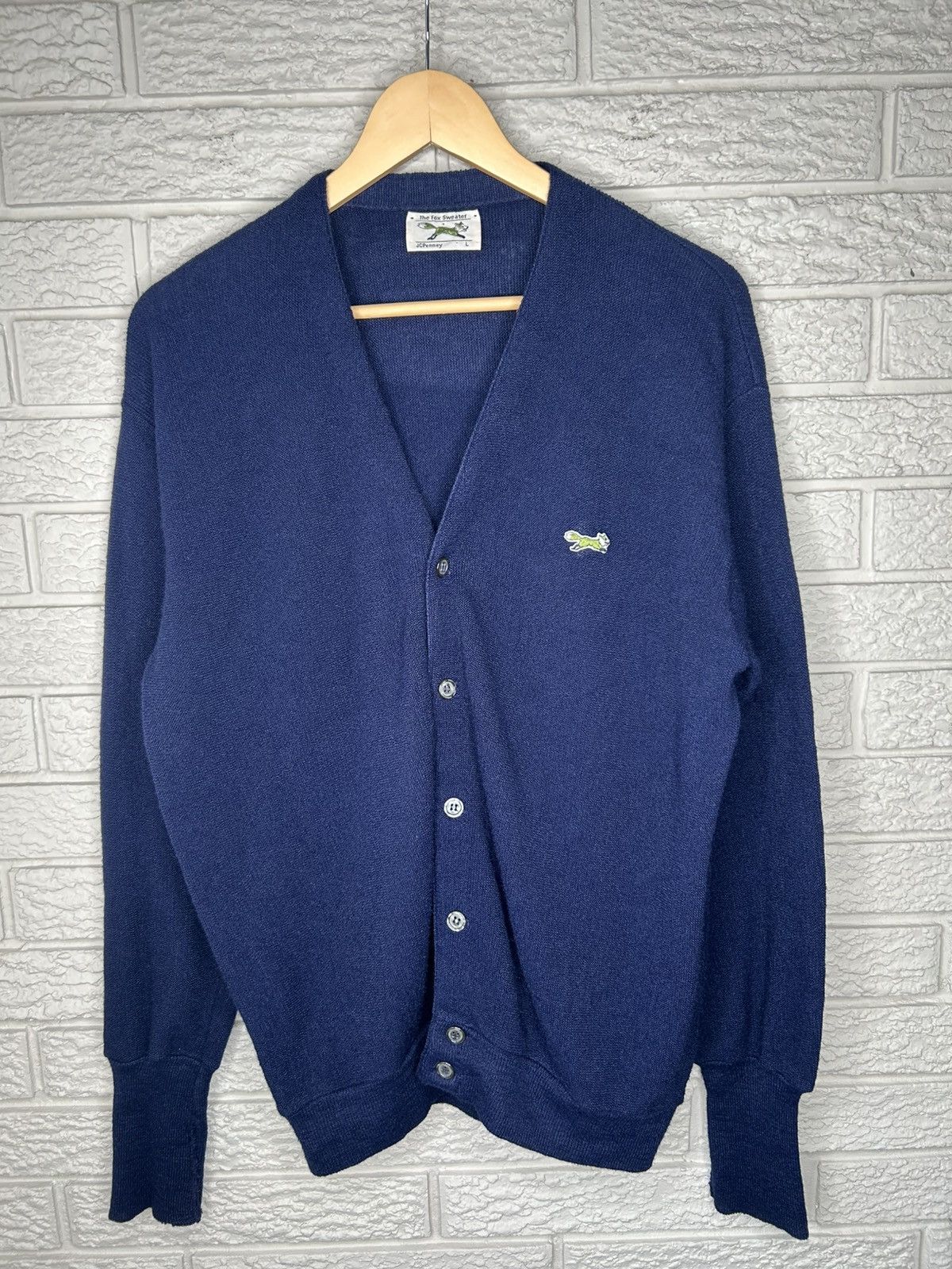 JCPenney Vintage 80s JC Penny The Fox Sweater Cardigan Size US L / EU 52-54 / 3 - 1 Thumbnail