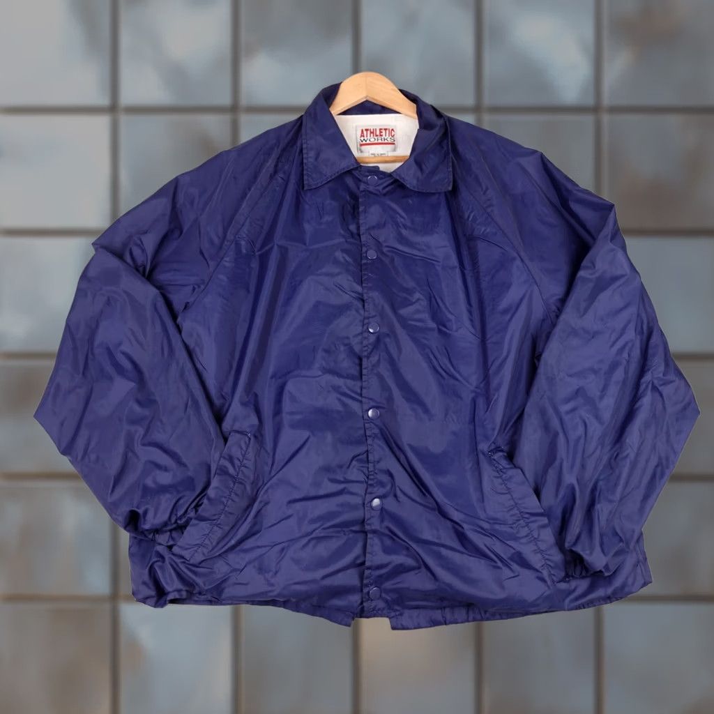 Athletic Works VINTAGE Athletic Works Windbreaker Jacket Mens L Blue Snap 80s 90s Size US L / EU 52-54 / 3 - 1 Thumbnail