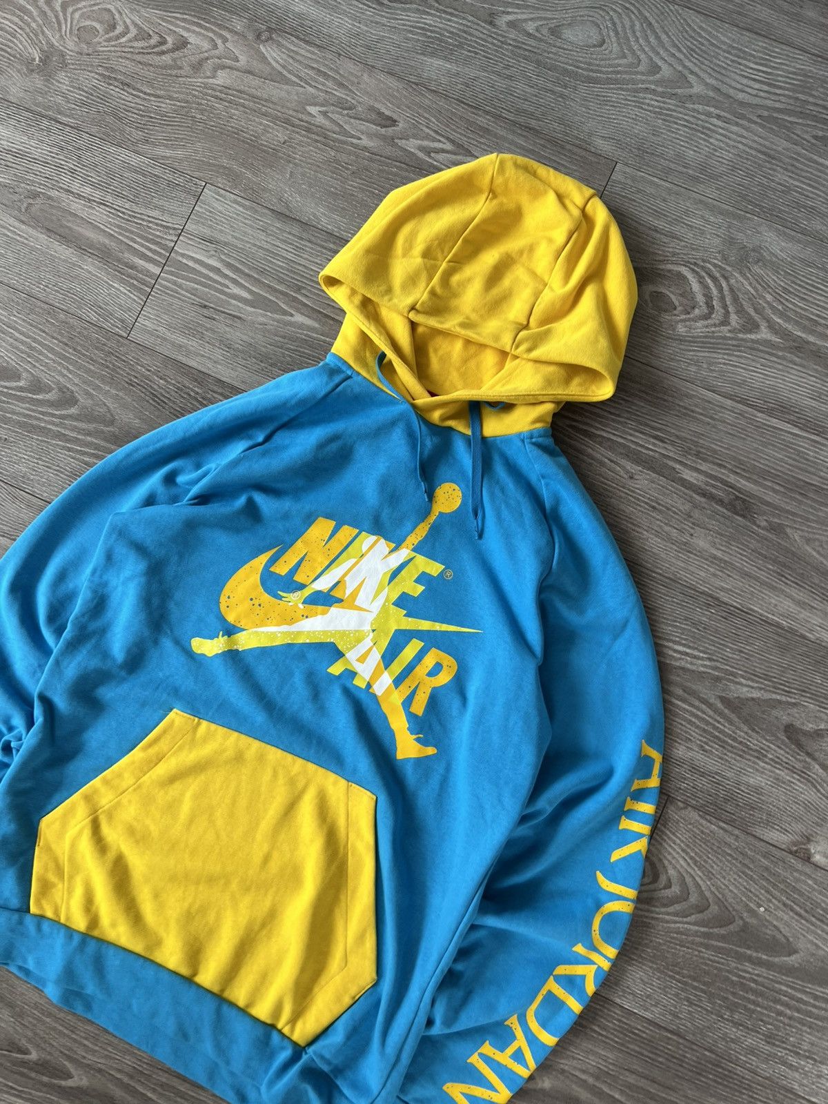 Jordan Brand Nike Air Jordan Jumpman Big Logo Blue/Yellow Patriot Hoodie Size US M / EU 48-50 / 2 - 3 Thumbnail