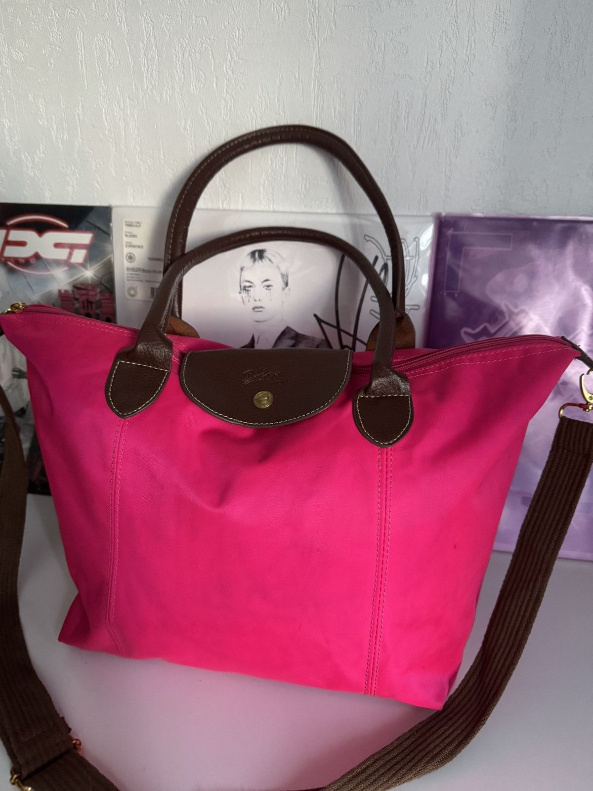 Longchamp Longchamp Le Pilage Pink Bag Archive Luxury Designer Size ONE SIZE - 2 Thumbnail
