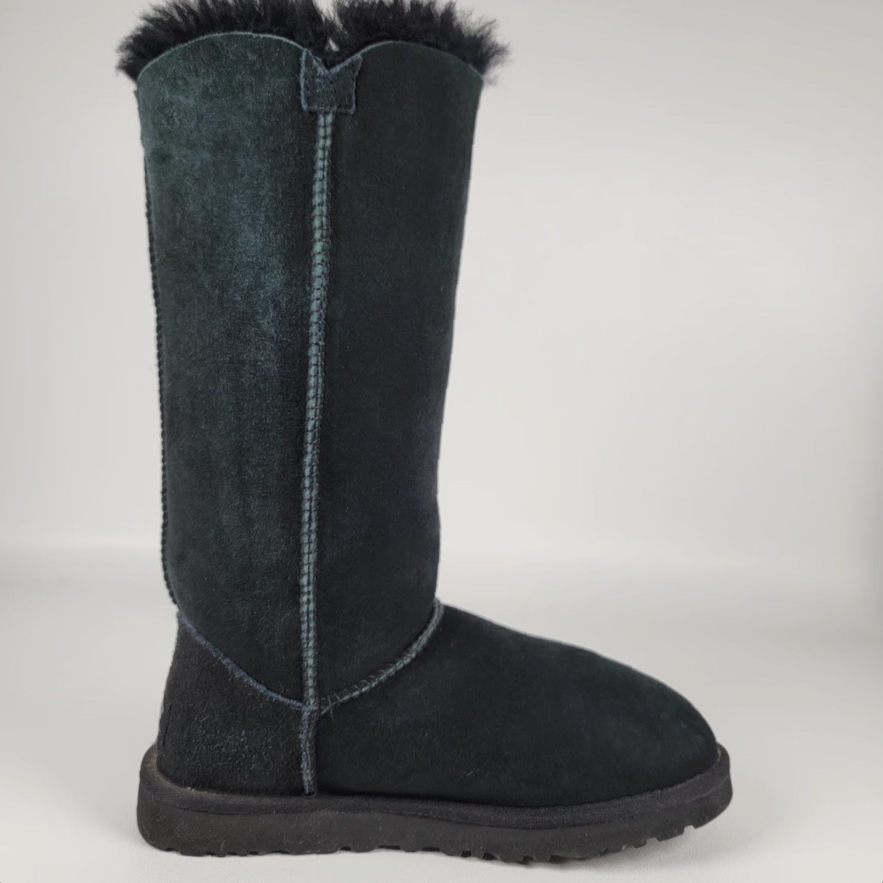 Ugg UGG Bailey Button Triplet II Boots Womens Black Suede, 6 M US / 37 EU, Mid-Calf, Button Closure, Shearling, Water Resistant, Casual Winter Shoes Size US 5 / IT 35 - 5 Thumbnail