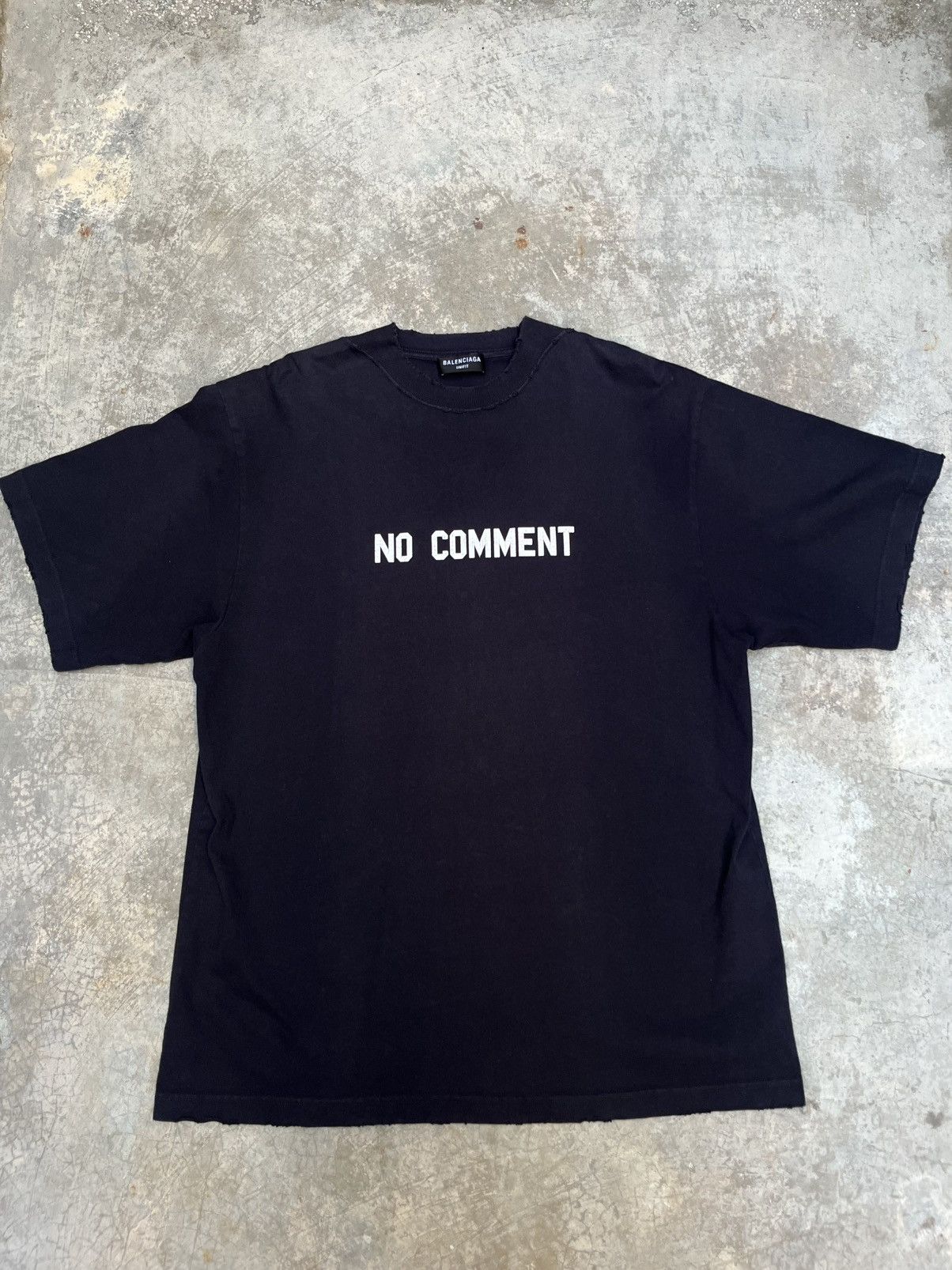 Balenciaga SS22 No Comment Oversized Distressed T-Shirt | Grailed