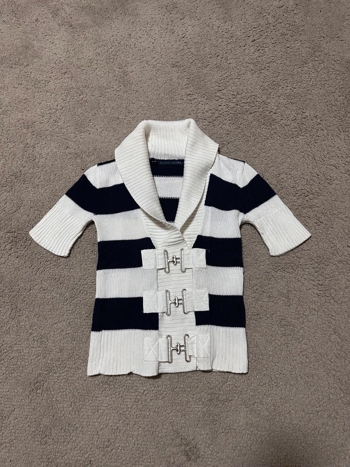 Lauren Ralph Lauren Ralph Lauren Stripped Mock Neck Knit Sweater Vintage Sz S Size S / US 4 / IT 40 - 1 Thumbnail