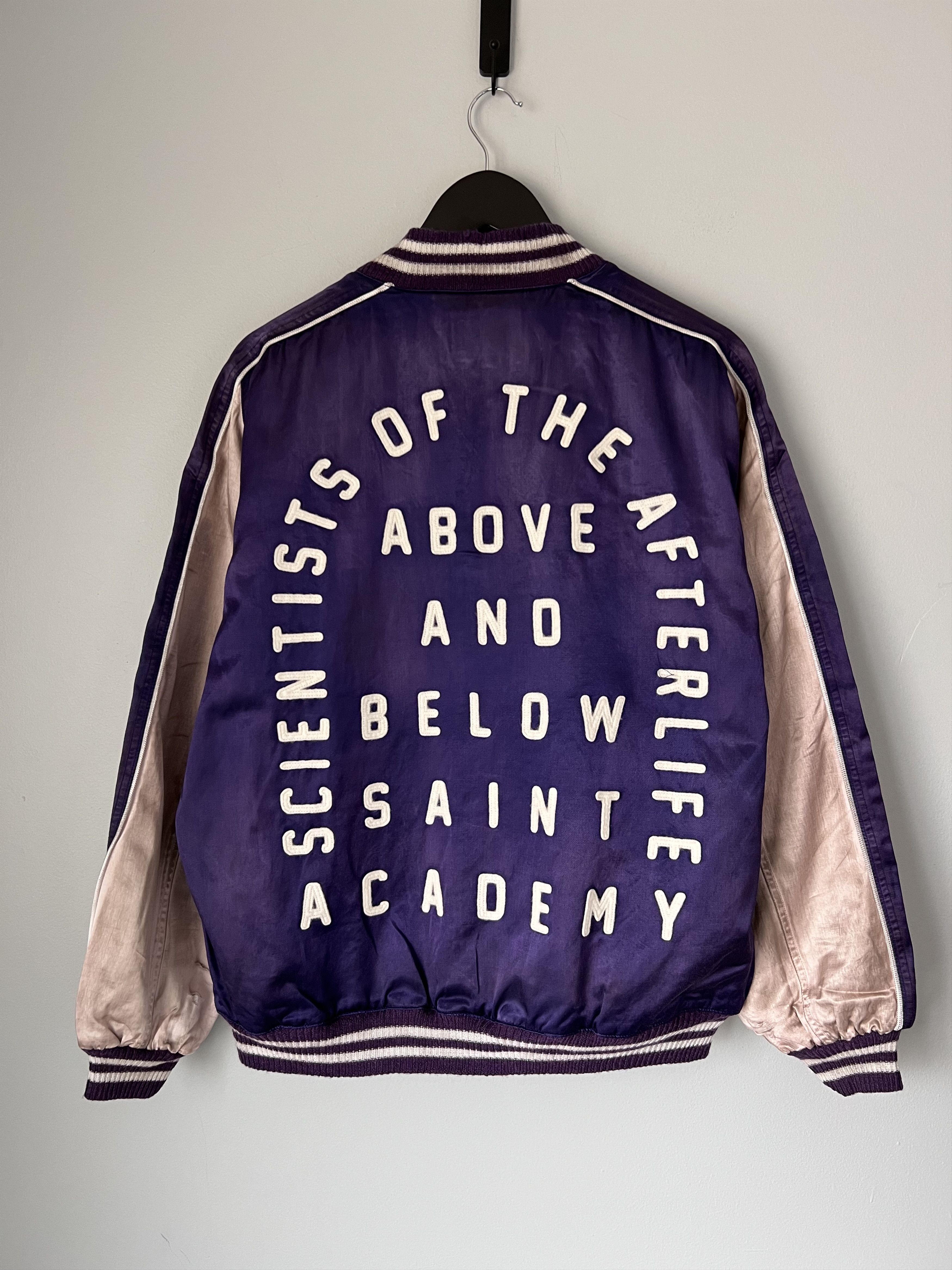 Saint Michael Satin Stadium Jacket in Purple