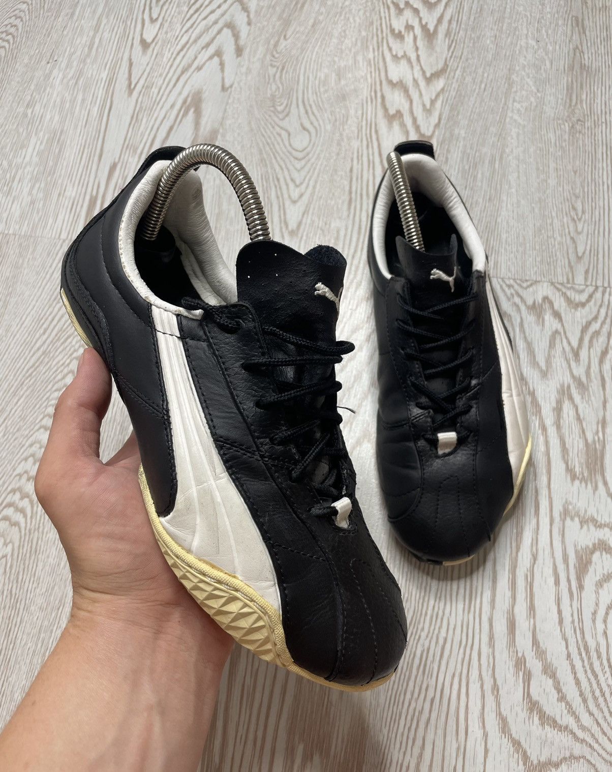 Vintage Vintage Y2K Puma Asana Japanese Black Leather Sneakers Size US 9 / IT 39 - 1 Thumbnail