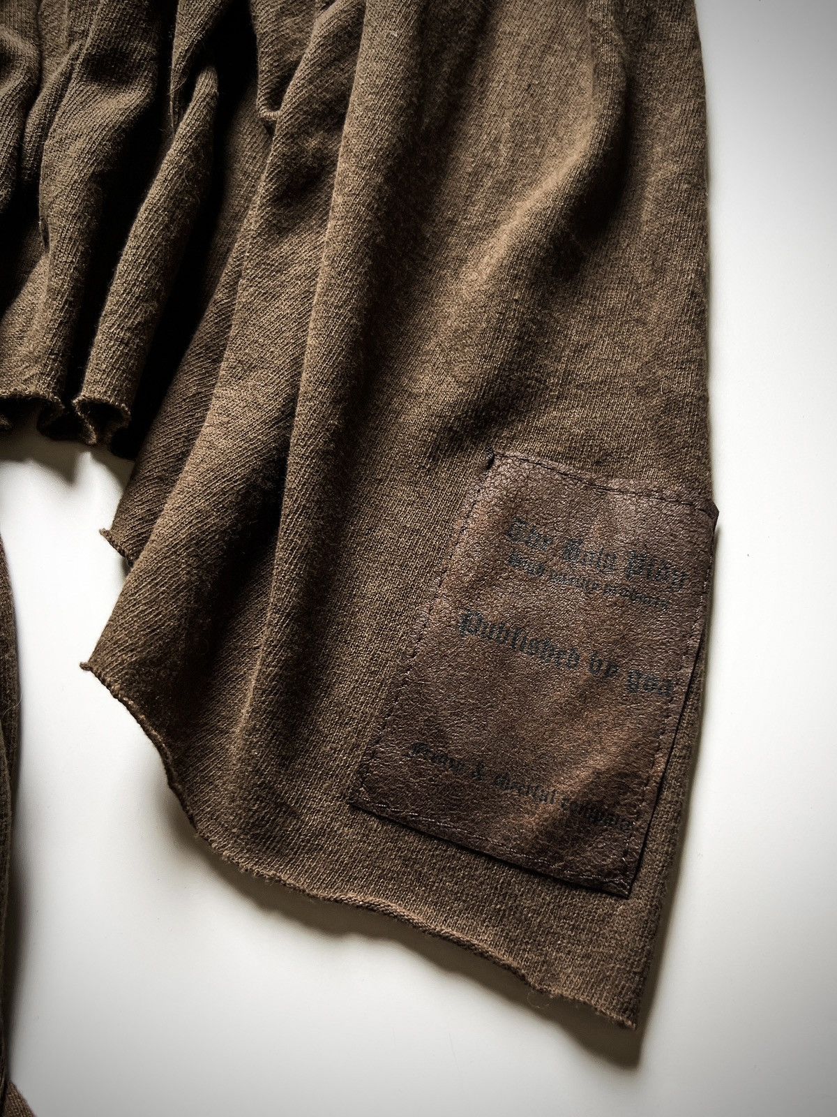 Japanese Brand Goa Raw-Edge Distressed Earth Brown Oversized Scarf 00s vkei Size ONE SIZE - 4 Thumbnail