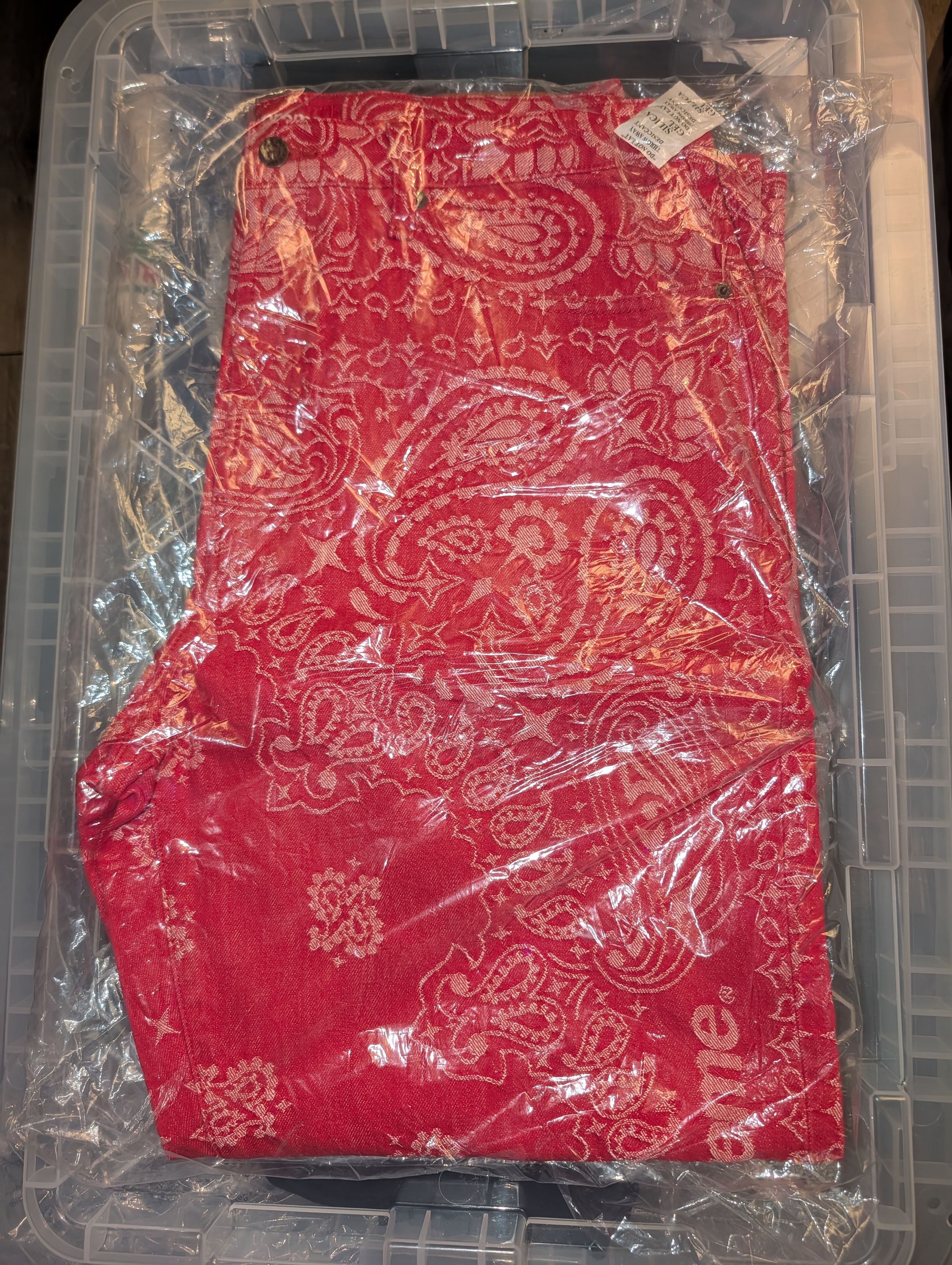 Supreme Supreme Bandana Jacquard Denim Red 36 SS25 Size US 36 / EU 52 - 2 Thumbnail