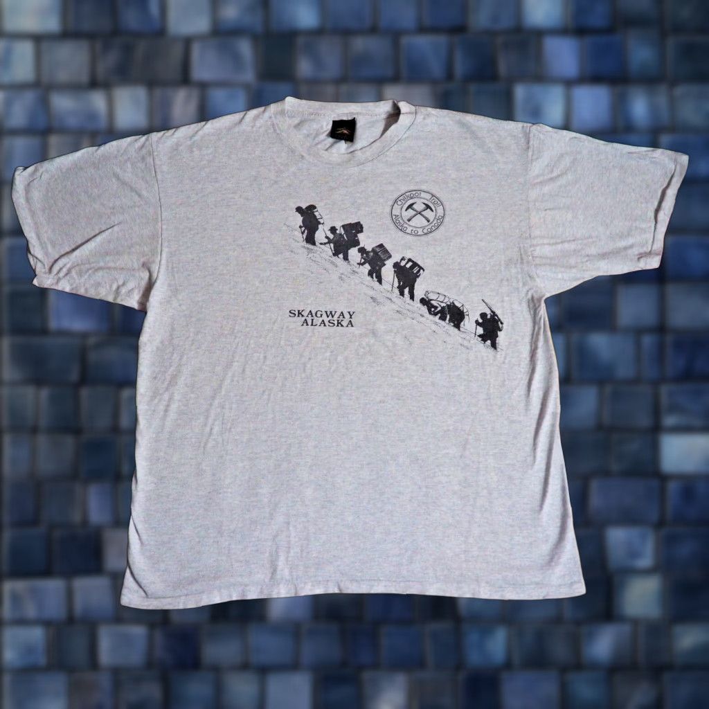 Vintage VTG 90s Skagway Alaska Gold Miner Chilkoot Gray USA Made Tee T-Shirt 2XL Size US XXL / EU 58 / 5 - 1 Thumbnail