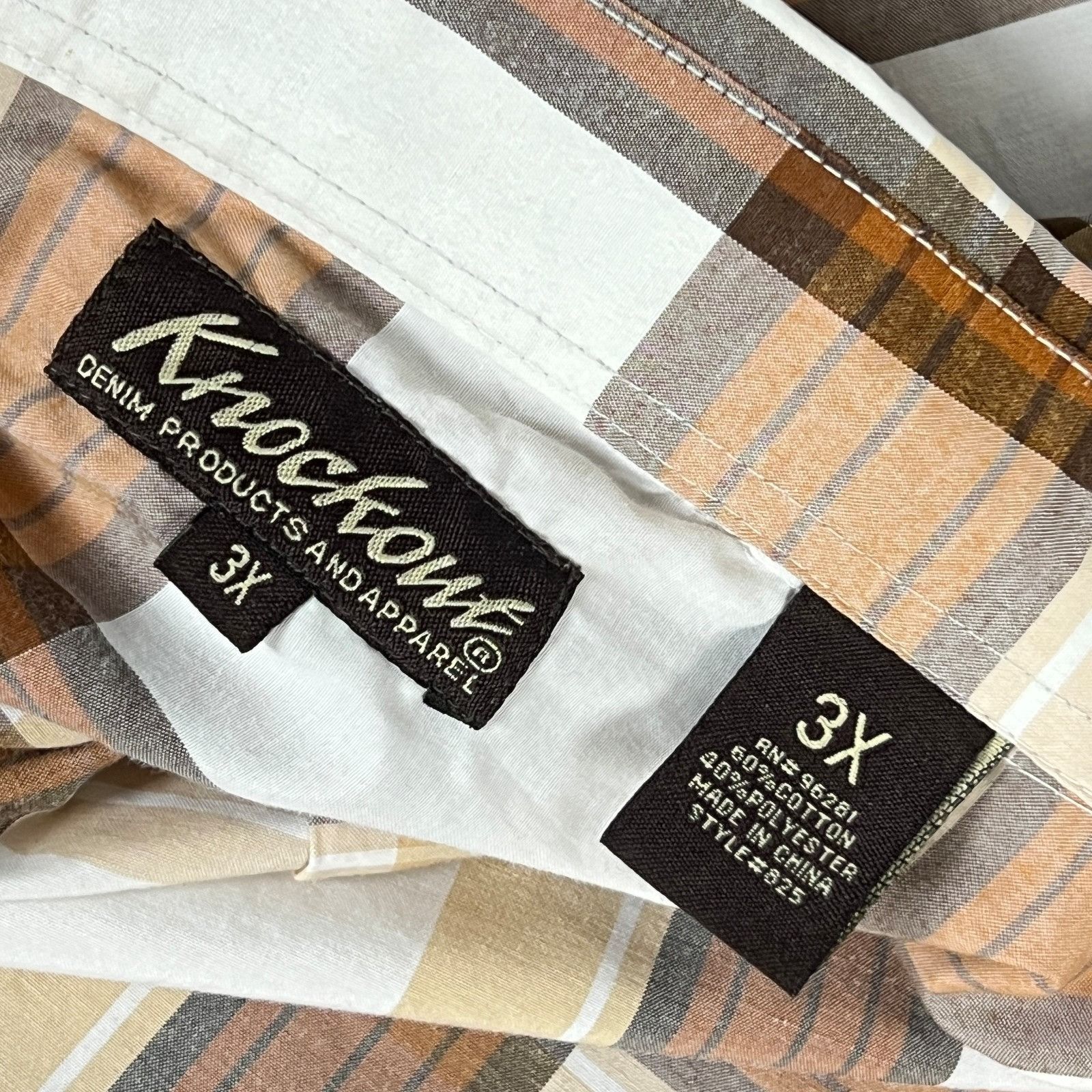 Other Knockout Mens Plaid Button Shirt size 3X / 2XL Tall True Fit Size US XXL / EU 58 / 5 - 8 Thumbnail