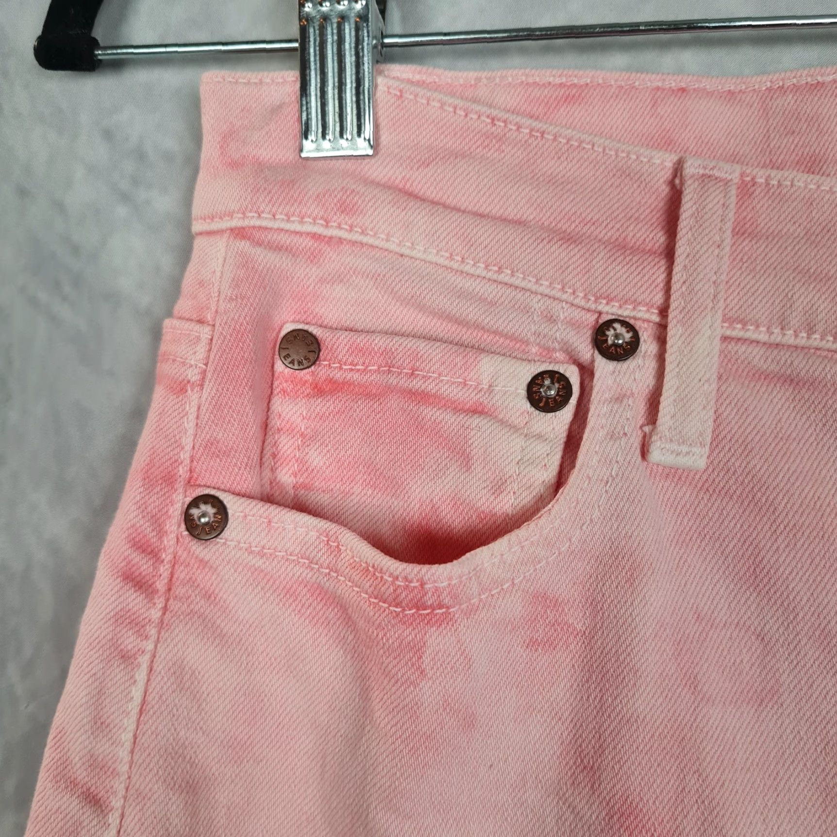 Alice + Olivia Alice + Olivia Jeans Womens 26 Pink Crystal Cloud High Rise Skinny Jeans Women's Pink Crystal Cloud Tie Dye High Rise Skinny Size 26" / US 2 / IT 38 - 2 Thumbnail
