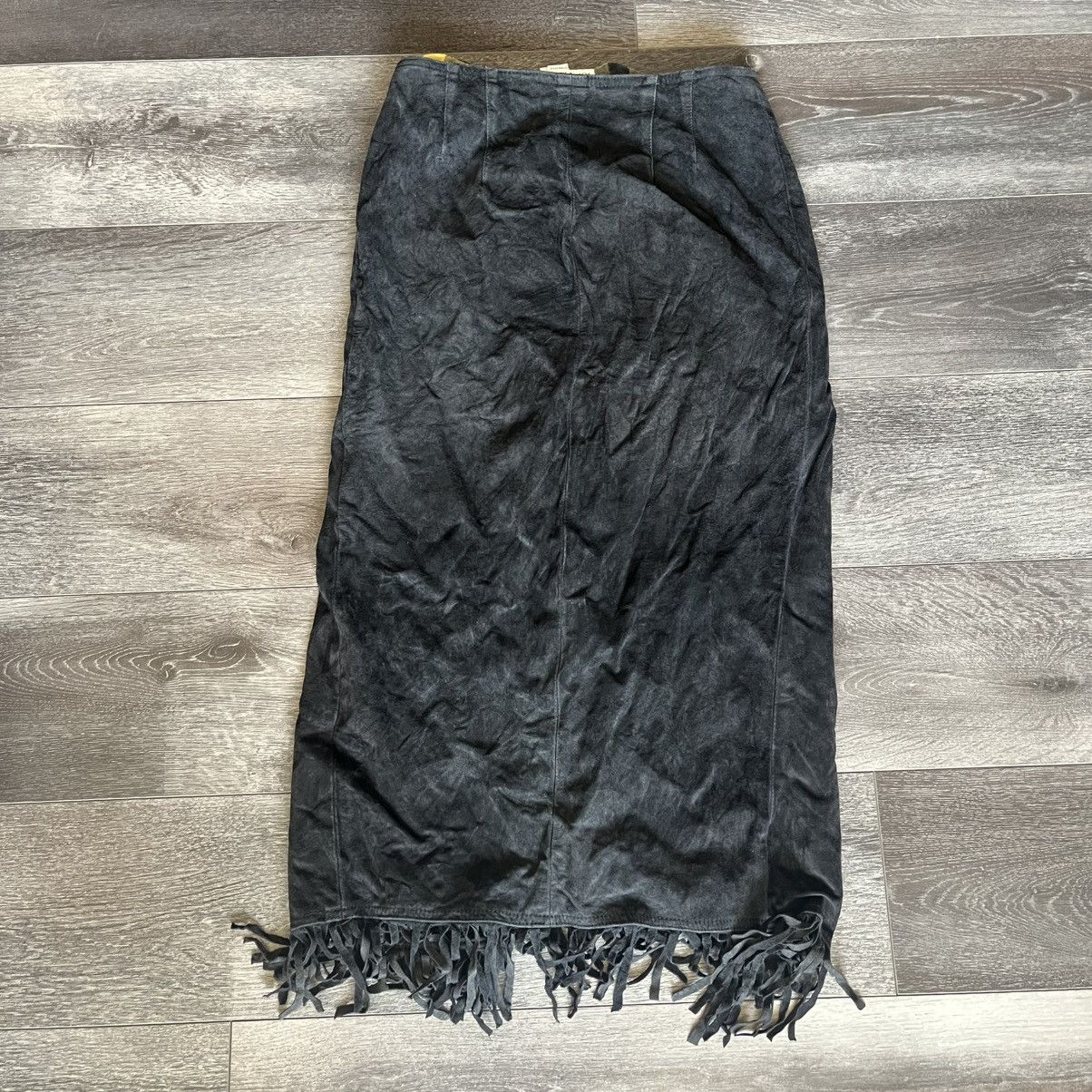Vintage Vintage John Murrough Genuine Pig Skin Leather Lace Skirt Size 26" / US 2 / IT 38 - 2 Thumbnail